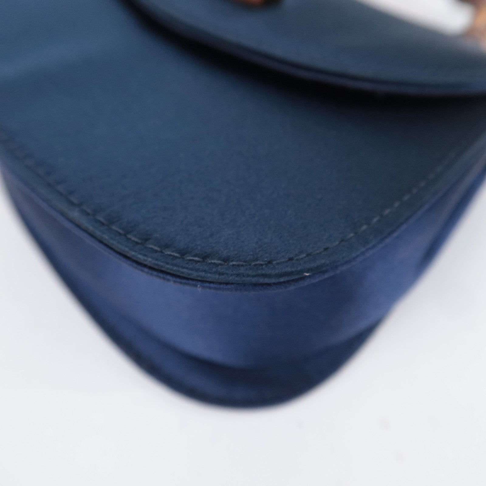 GUCCI Bamboo Mini Satin Handbag Navy 005.109.0259