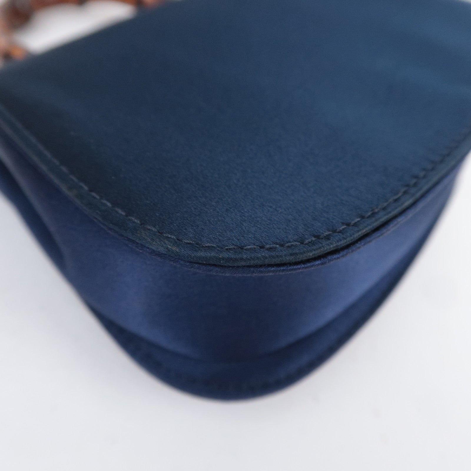 GUCCI Bamboo Mini Satin Handbag Navy 005.109.0259
