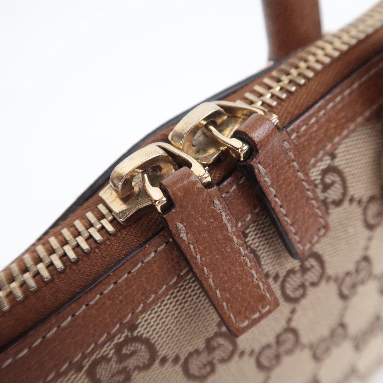 GUCCI GG Canvas Handbag Beige Brown 131023
