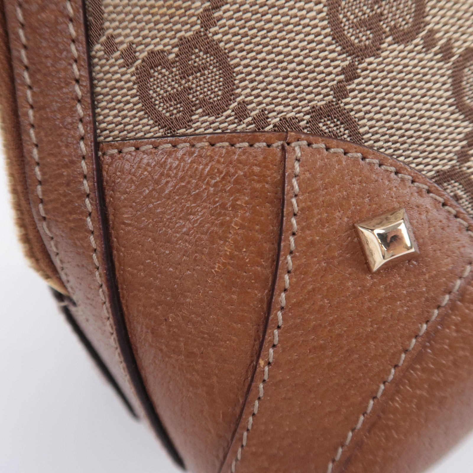 GUCCI GG Canvas Handbag Beige Brown 131023