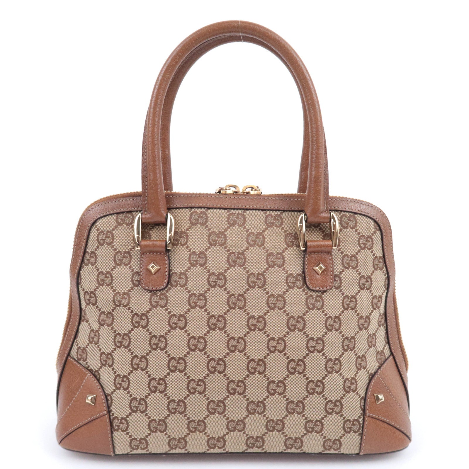 GUCCI GG Canvas Handbag Beige Brown 131023