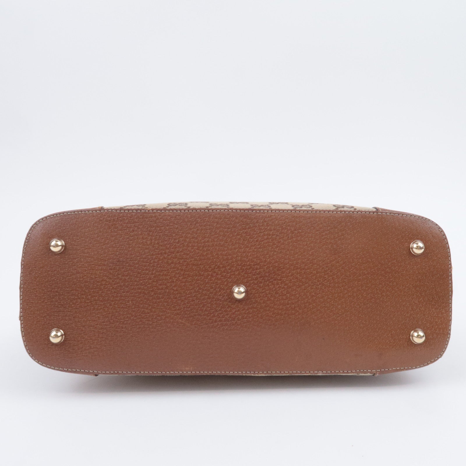 GUCCI GG Canvas Handbag Beige Brown 131023