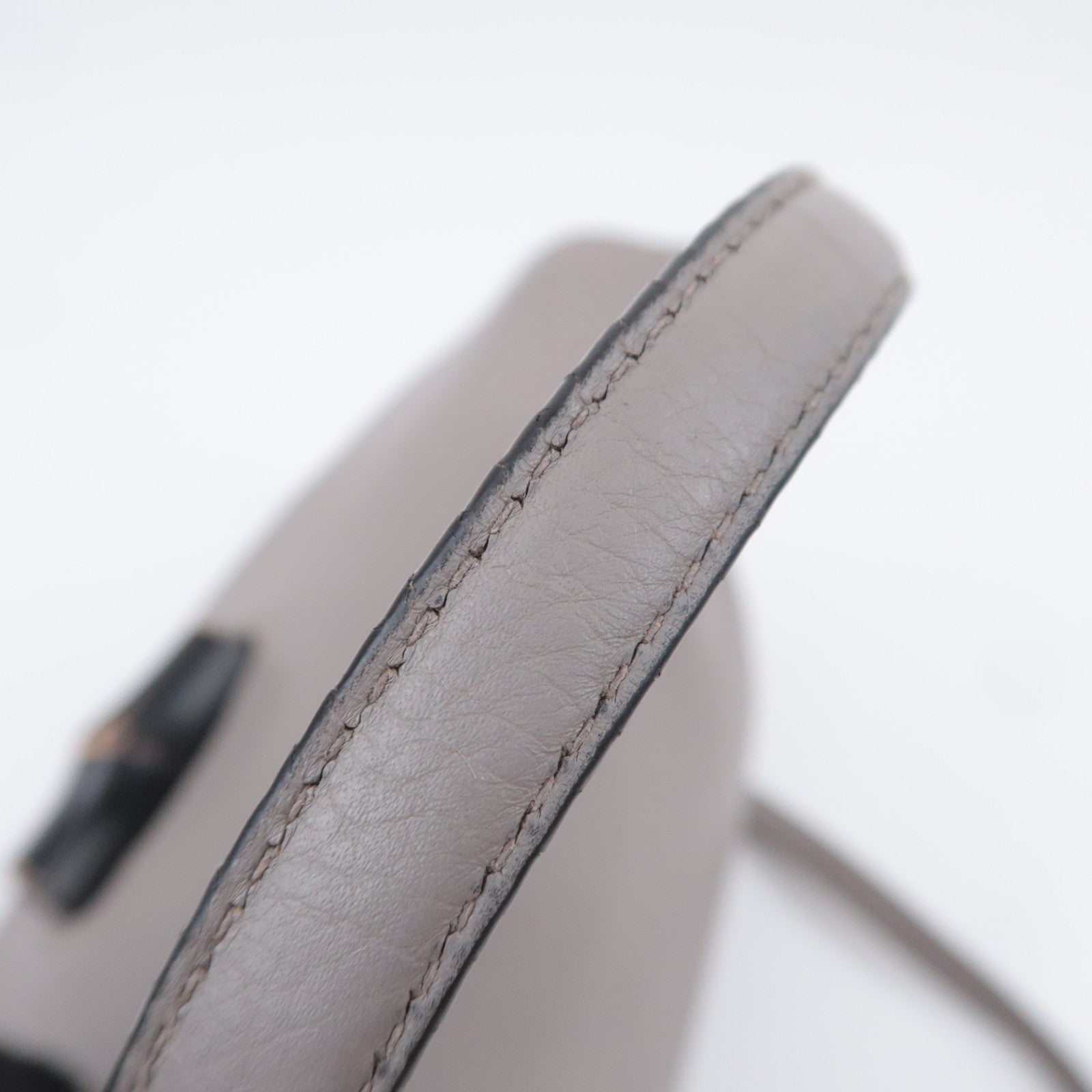 GUCCI Bamboo Daily 2Way Leather Shoulder Bag Gray 392013