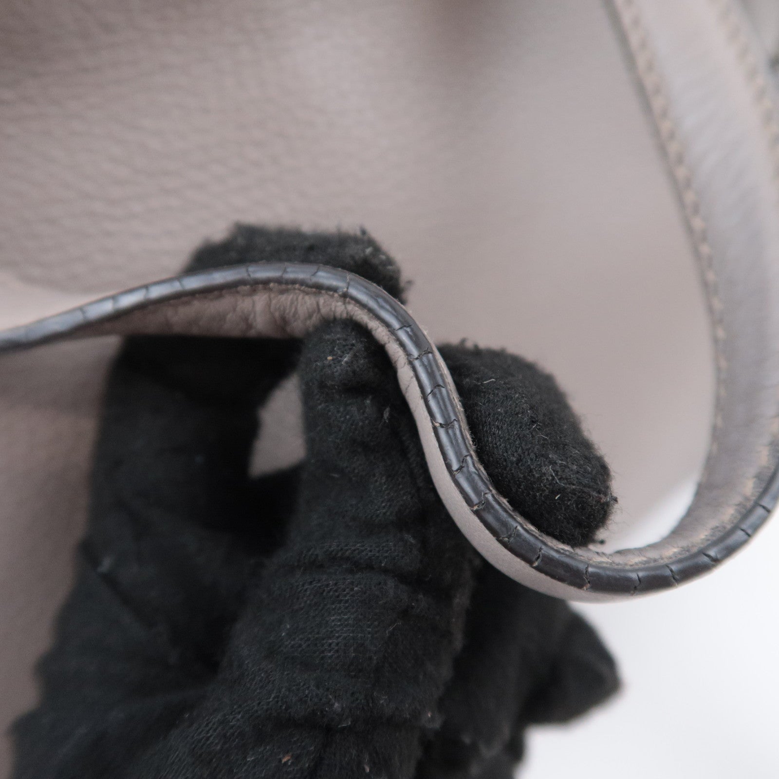 GUCCI Bamboo Daily 2Way Leather Shoulder Bag Gray 392013