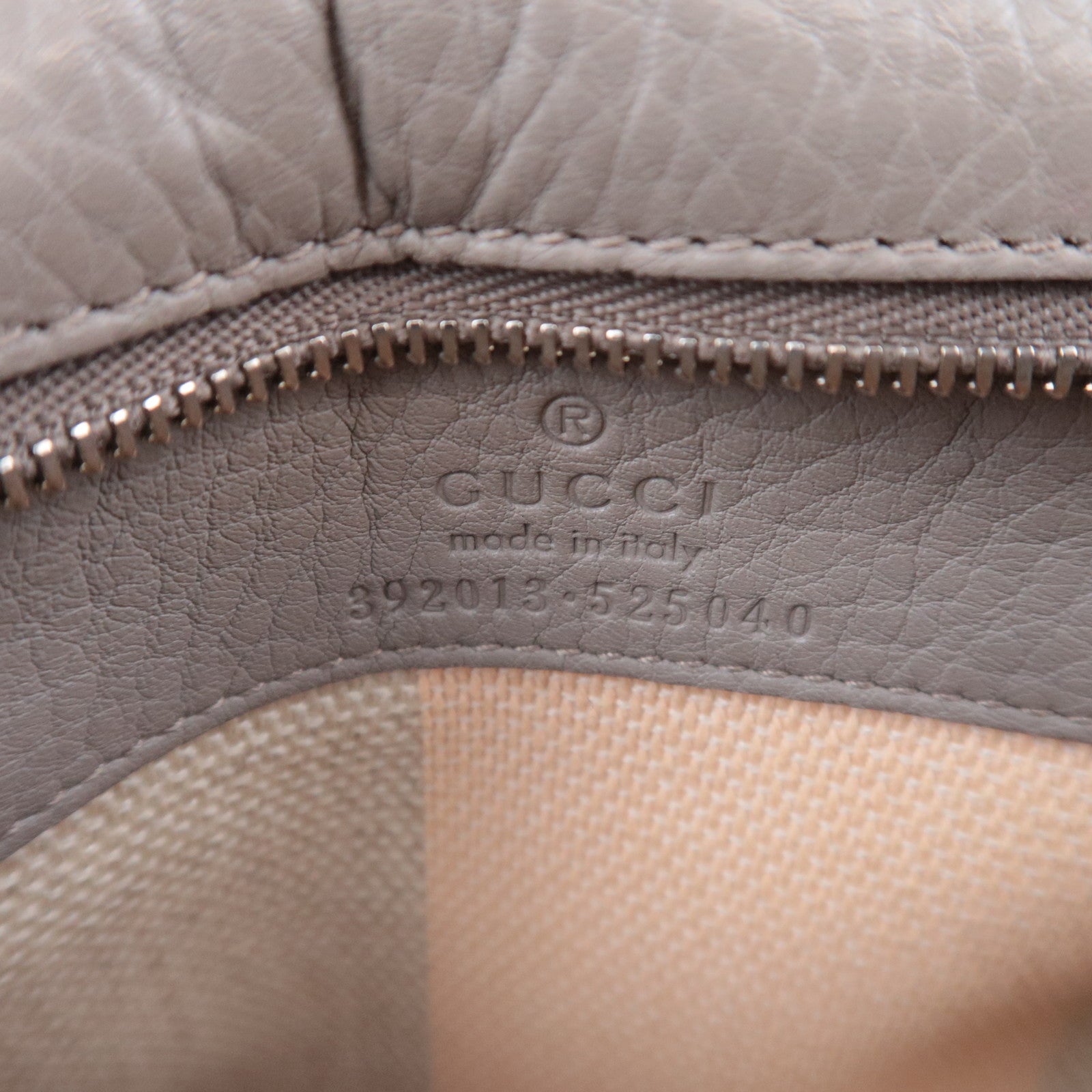 GUCCI Bamboo Daily 2Way Leather Shoulder Bag Gray 392013