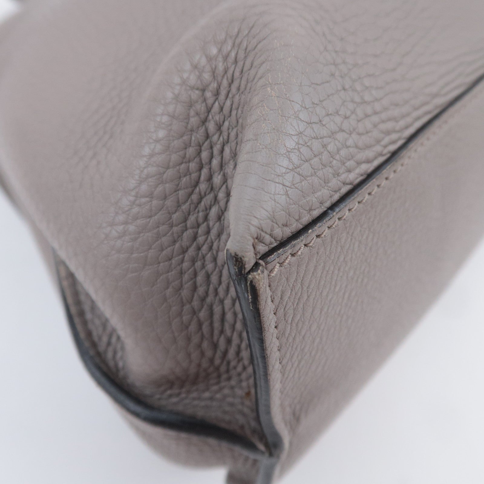 GUCCI Bamboo Daily 2Way Leather Shoulder Bag Gray 392013