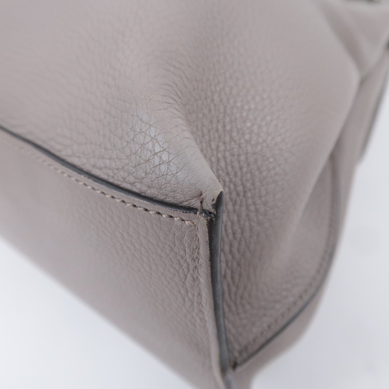 GUCCI Bamboo Daily 2Way Leather Shoulder Bag Gray 392013
