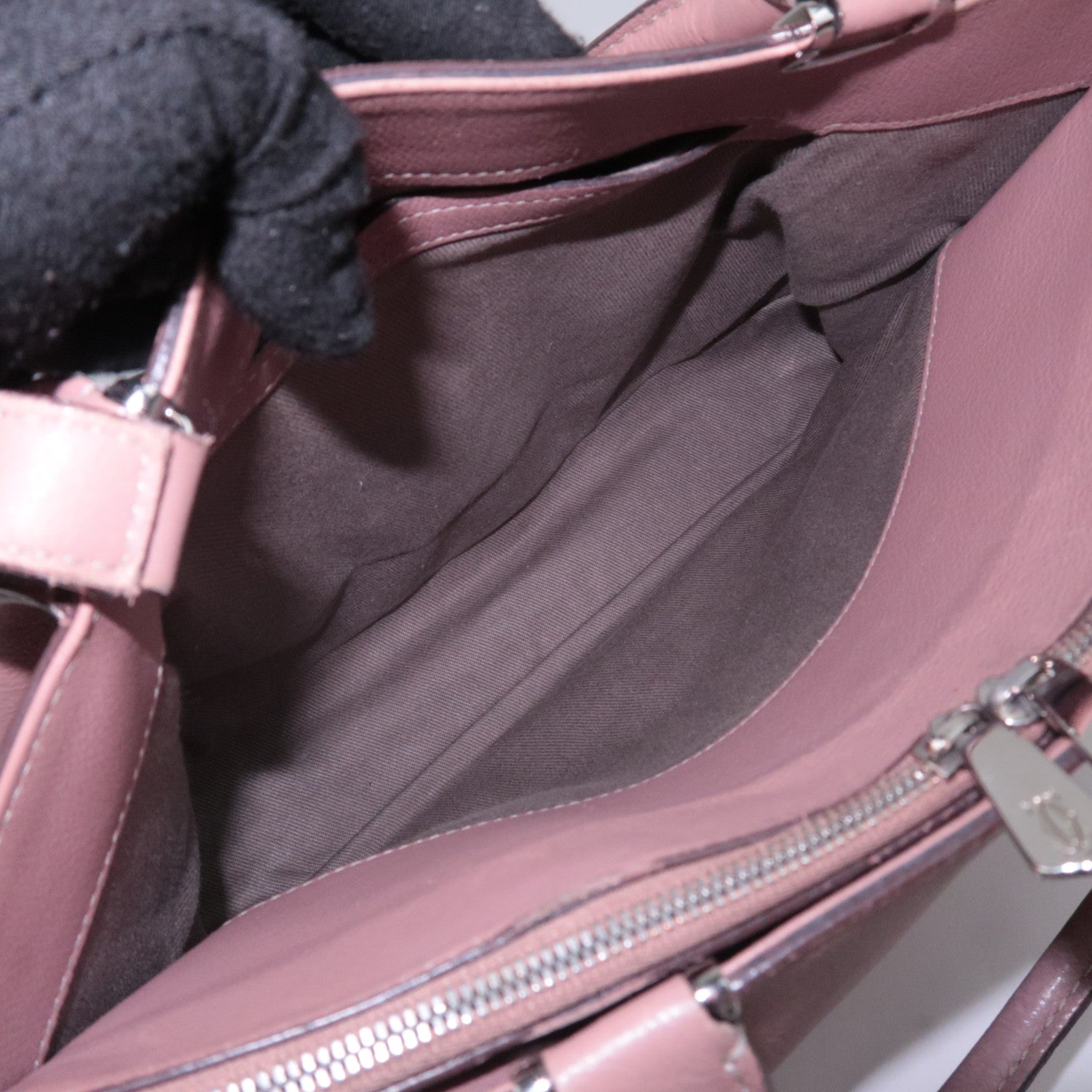 Cartier C de Cartier SM Leather Handbag 2Way Shoulder Bag Pink Beige
