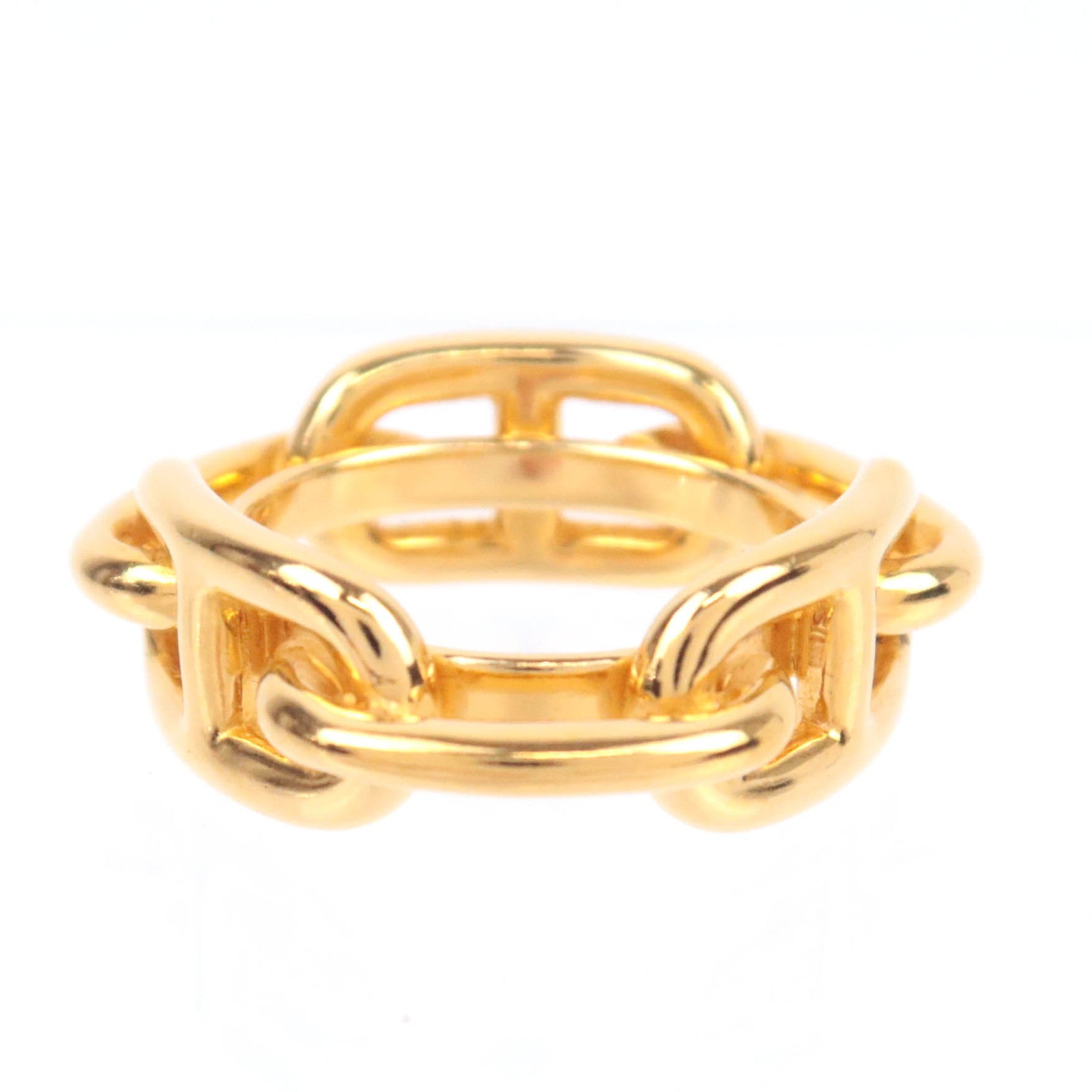 HERMES Chaine D'Ancre Scarf Ring Gold Color