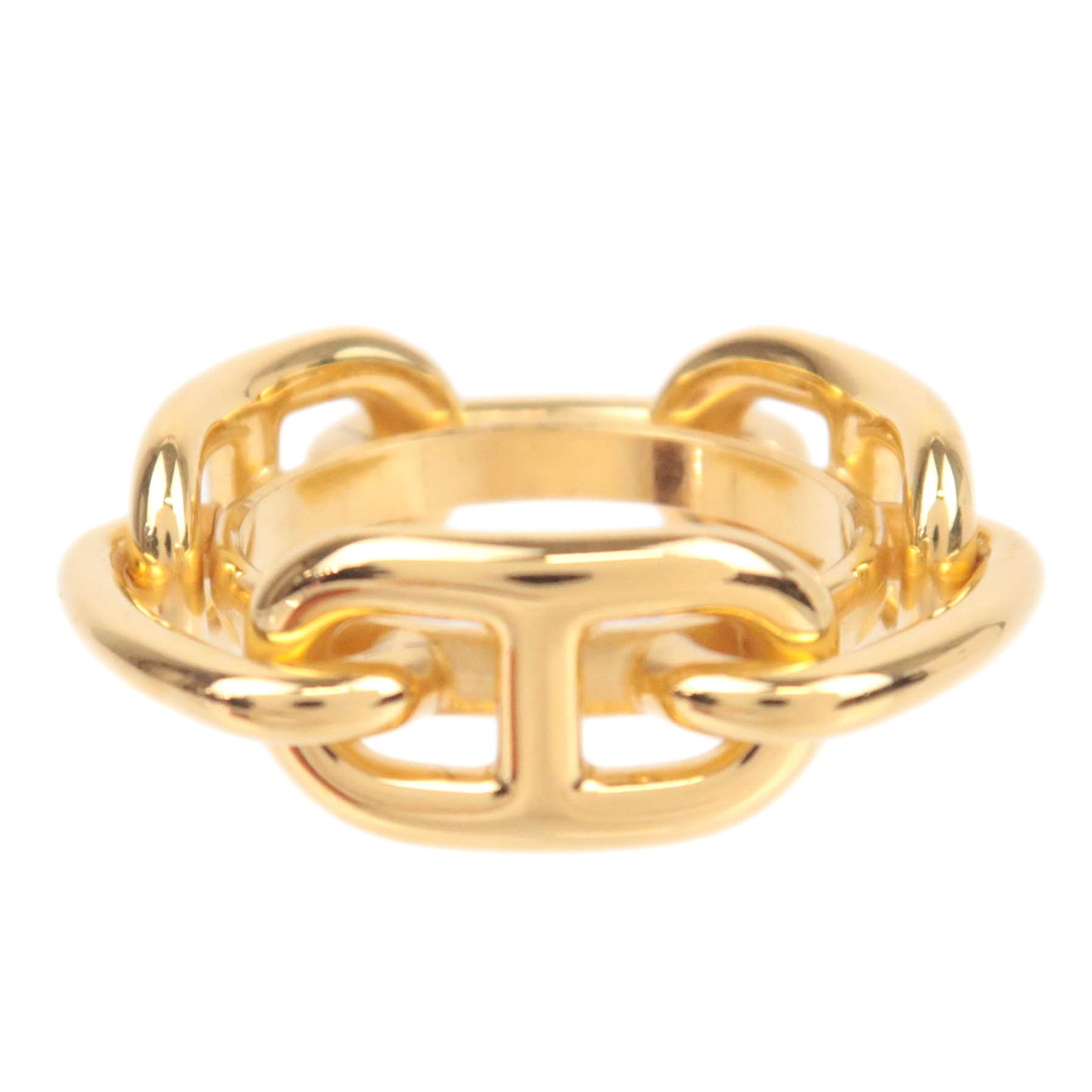 HERMES Chaine D'Ancre Scarf Ring Gold Color91217
