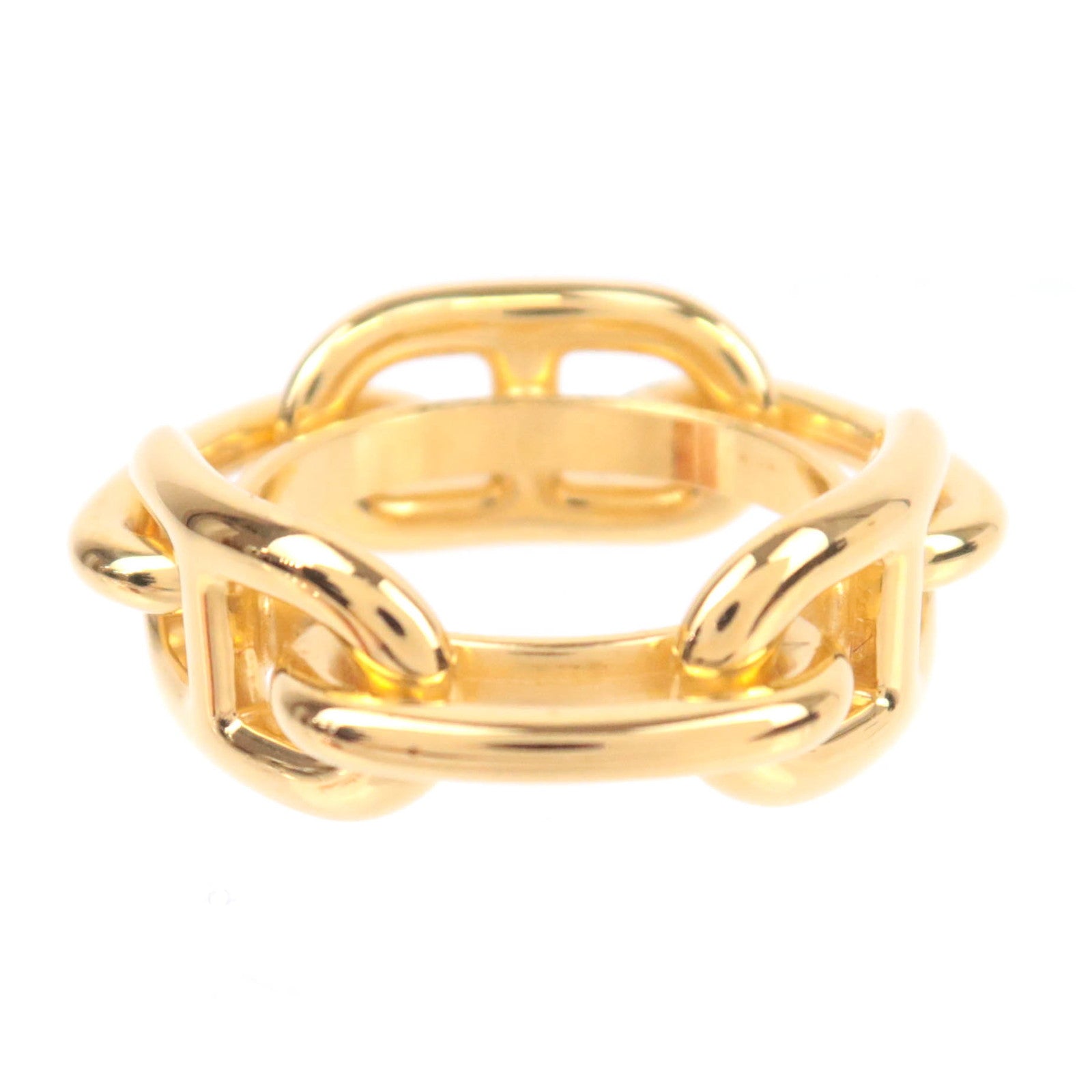 HERMES Chaine D'Ancre Scarf Ring Gold Color