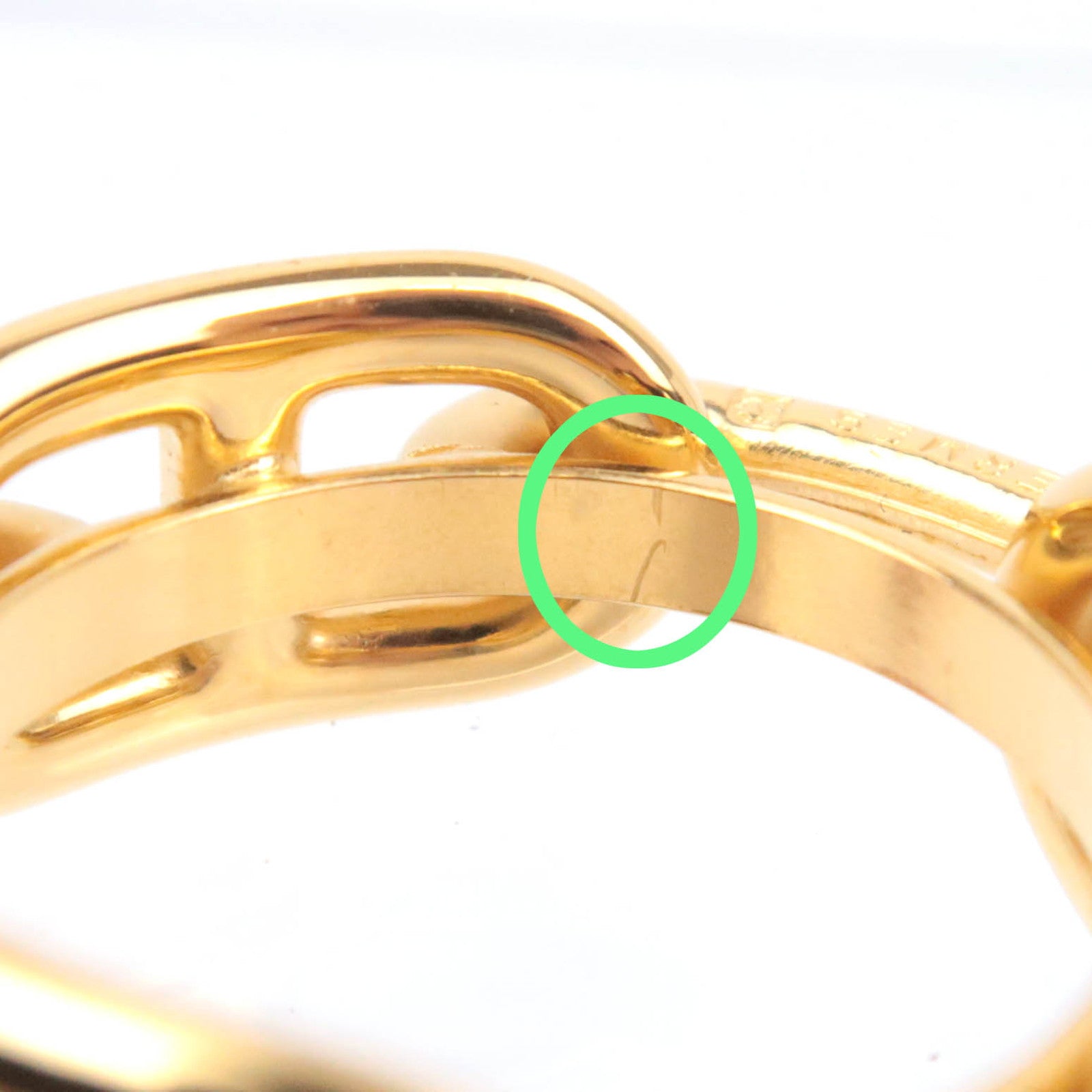 HERMES Chaine D'Ancre Scarf Ring Gold Color