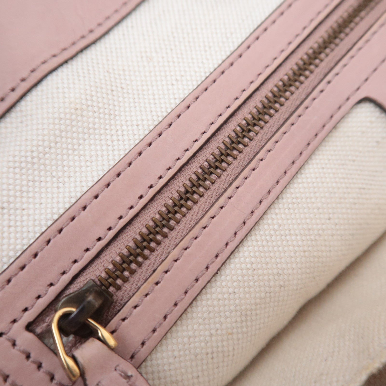GUCCI GG Canvas Tote Bag Pink Beige Pink 308604