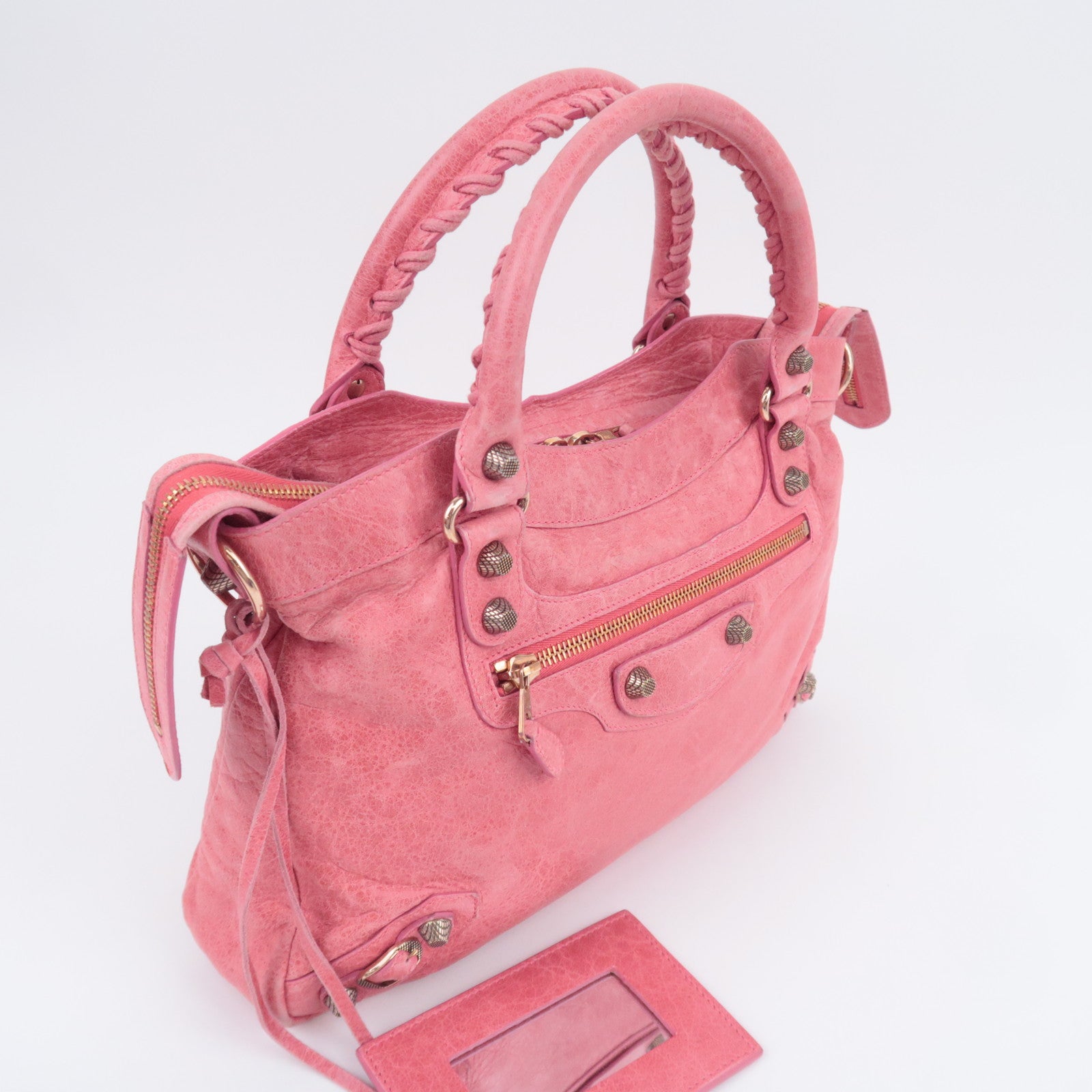 BALENCIAGA The Giant Town 2Way Leather Handbag Pink 240578