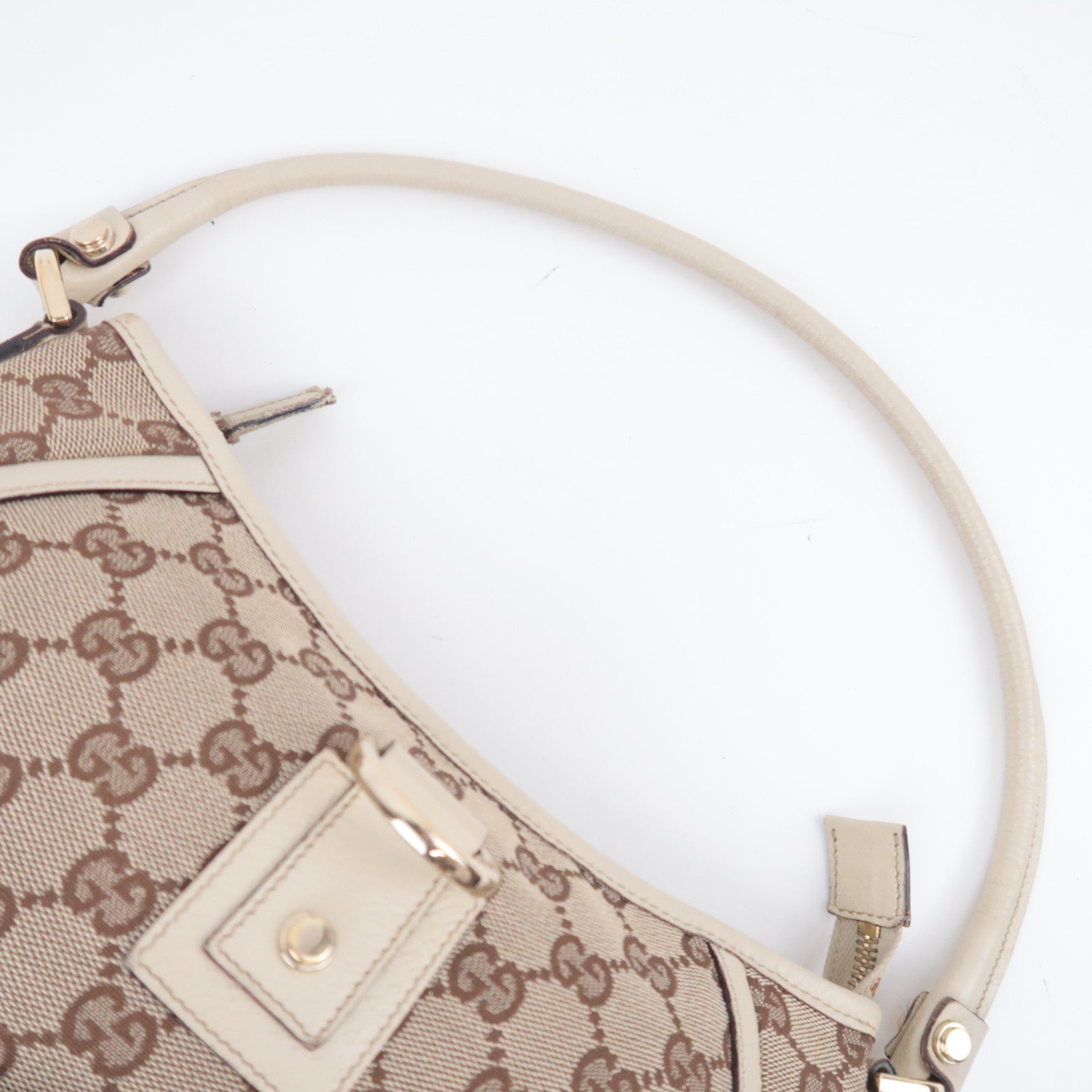 GUCCI Abby GG Canvas Shoulder Bag Beige Ivory 130939