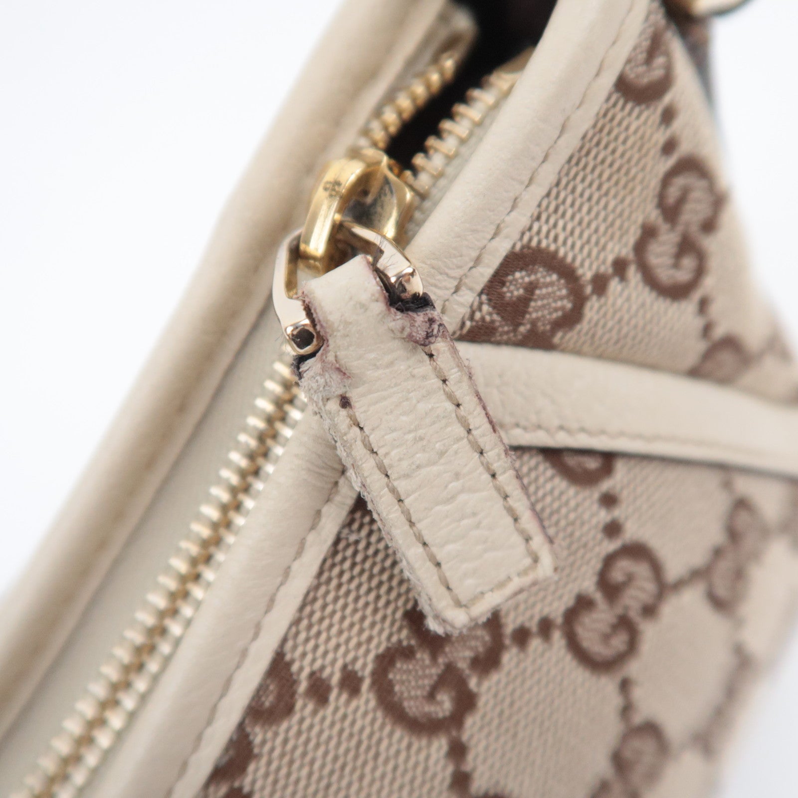 GUCCI Abby GG Canvas Shoulder Bag Beige Ivory 130939