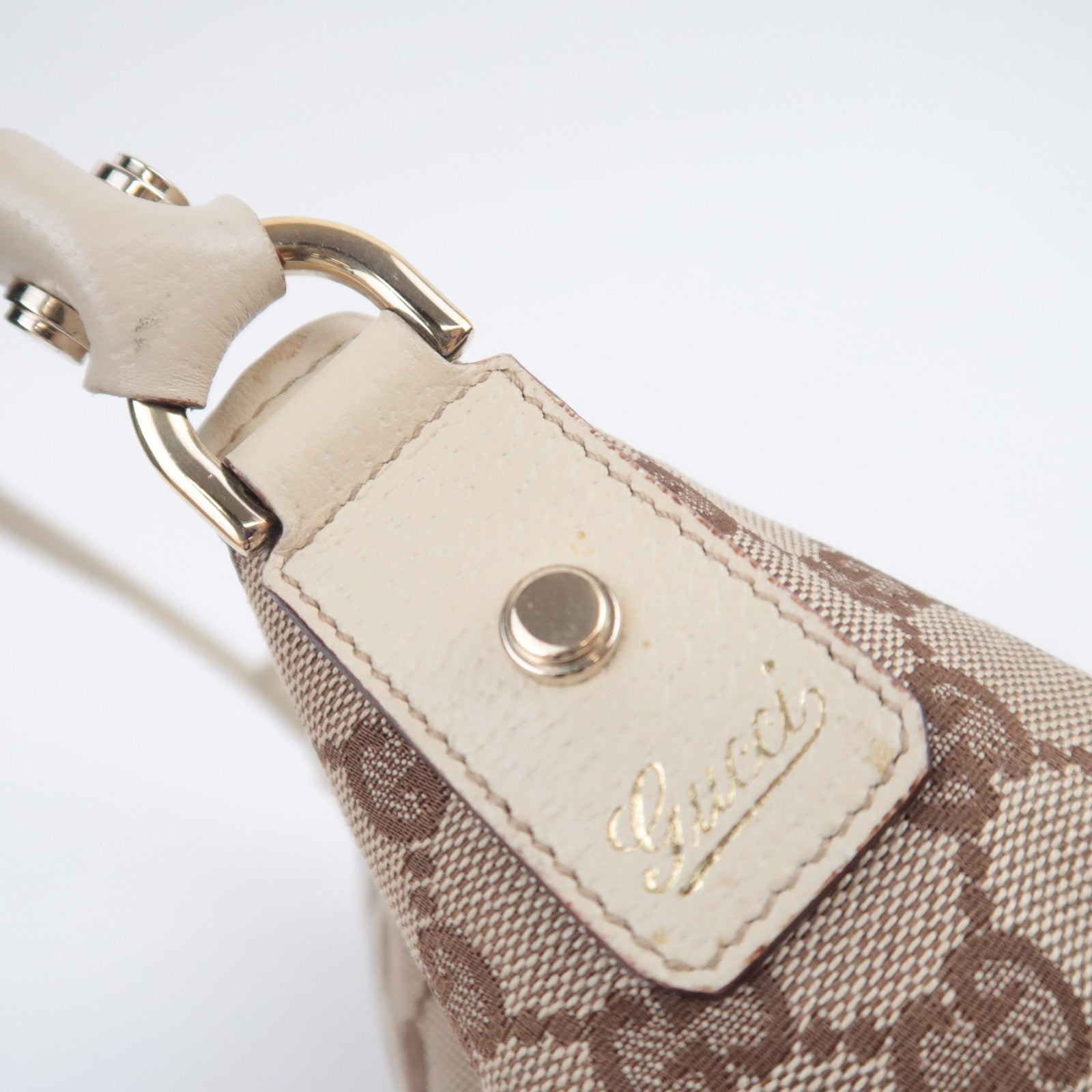 GUCCI Abby GG Canvas Shoulder Bag Beige Ivory 130939