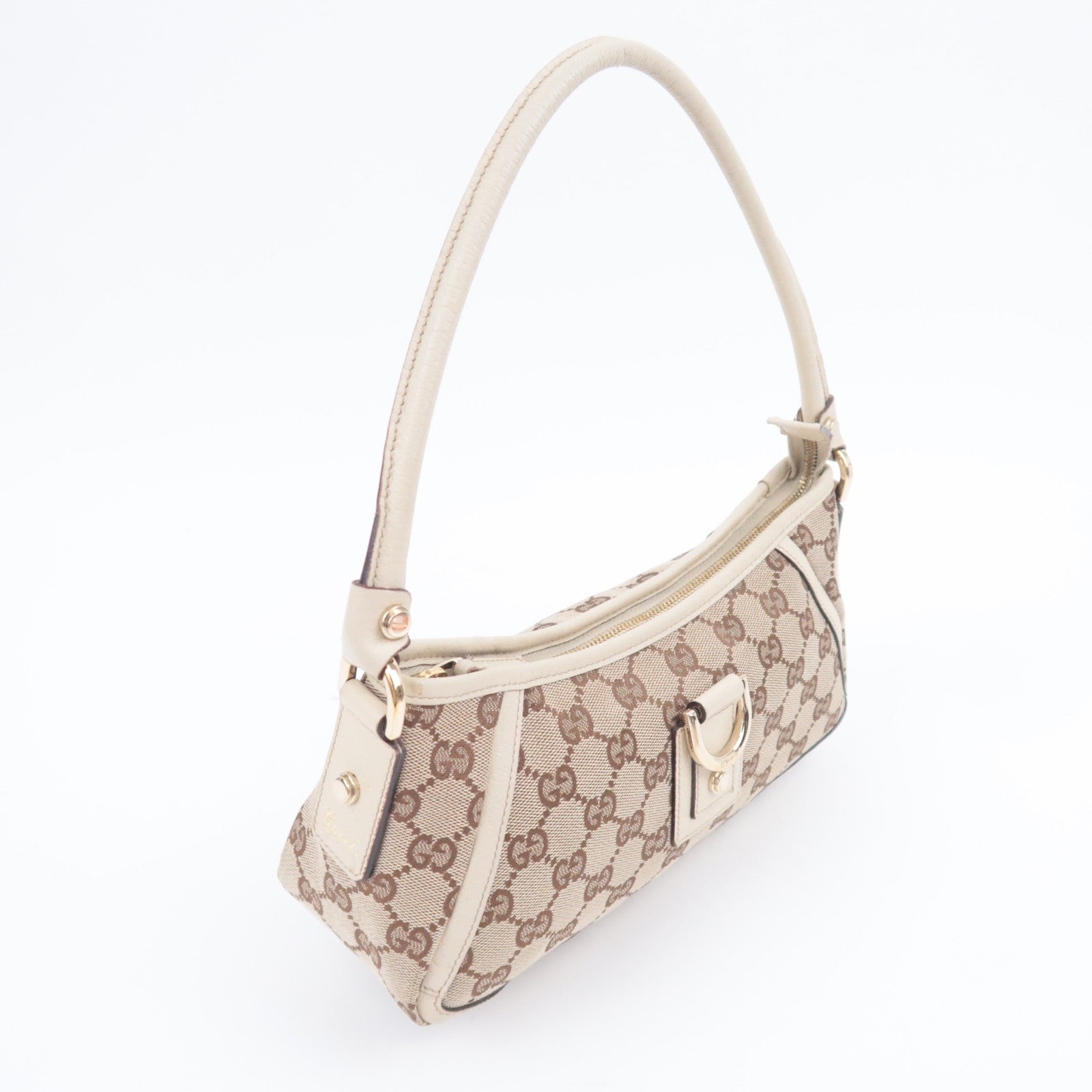 GUCCI Abby GG Canvas Shoulder Bag Beige Ivory 130939