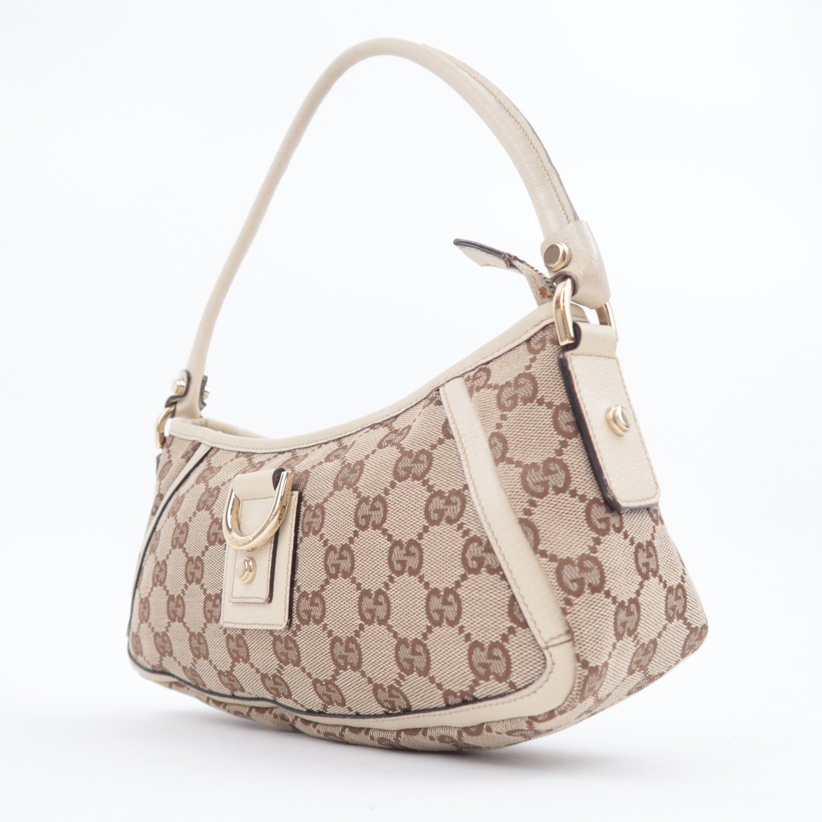 GUCCI Abby GG Canvas Shoulder Bag Beige Ivory 130939