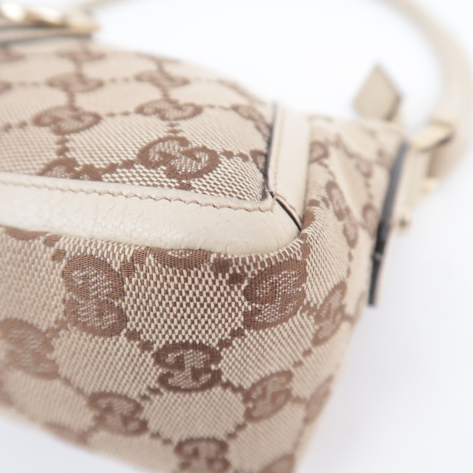 GUCCI Abby GG Canvas Shoulder Bag Beige Ivory 130939