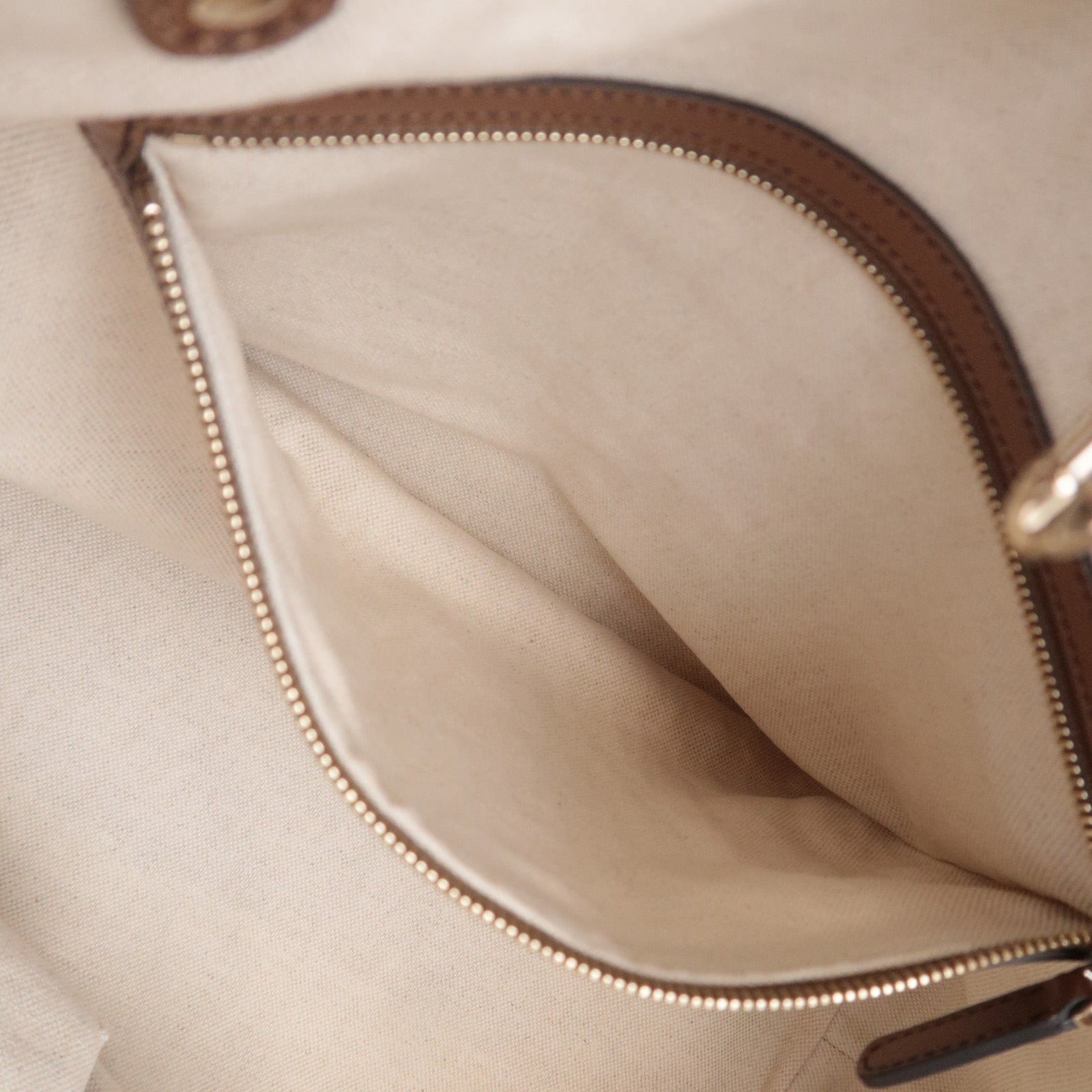 GUCCI Diamante Canvas Leather Tote Bag Beige Brown 247209
