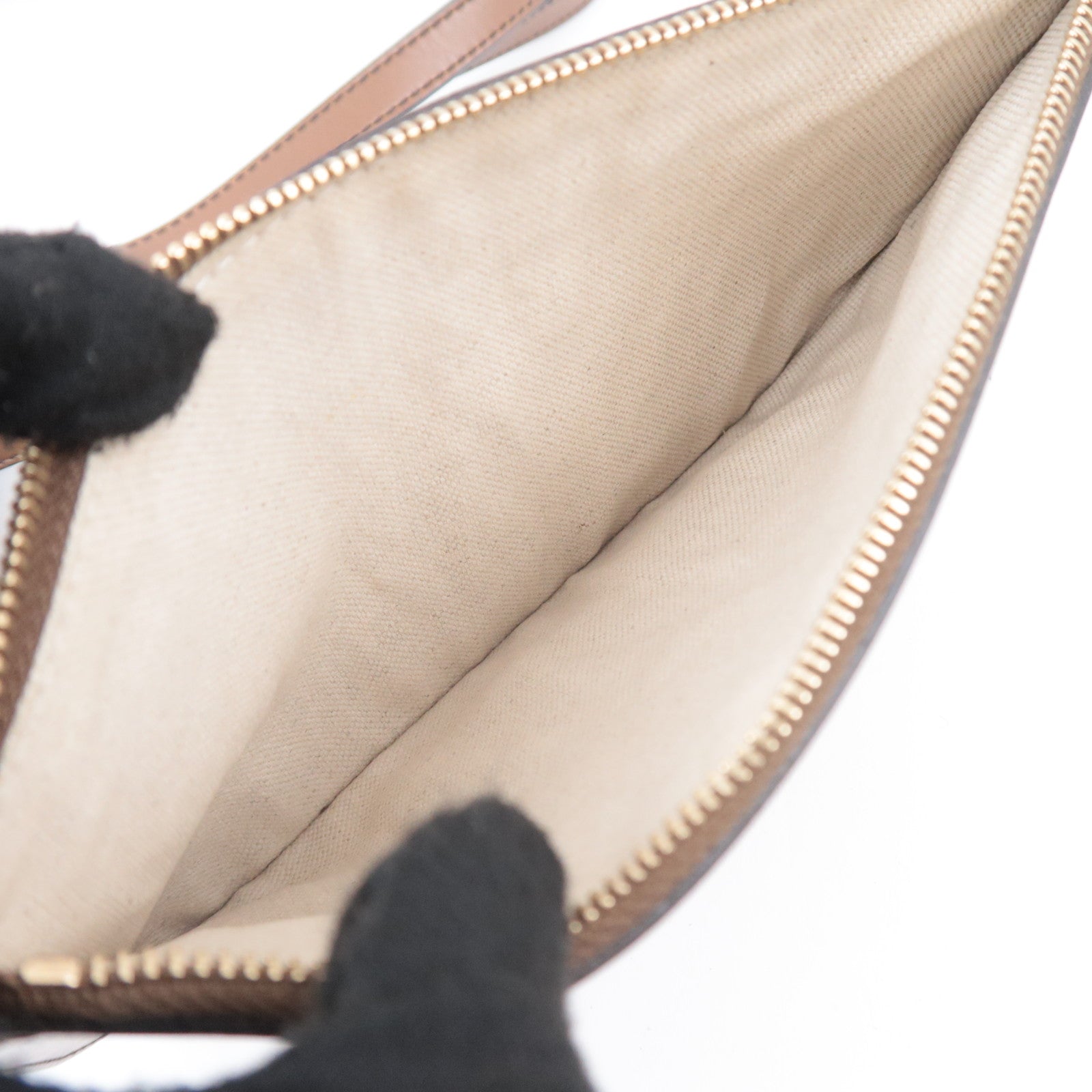 GUCCI Diamante Canvas Leather Tote Bag Beige Brown 247209