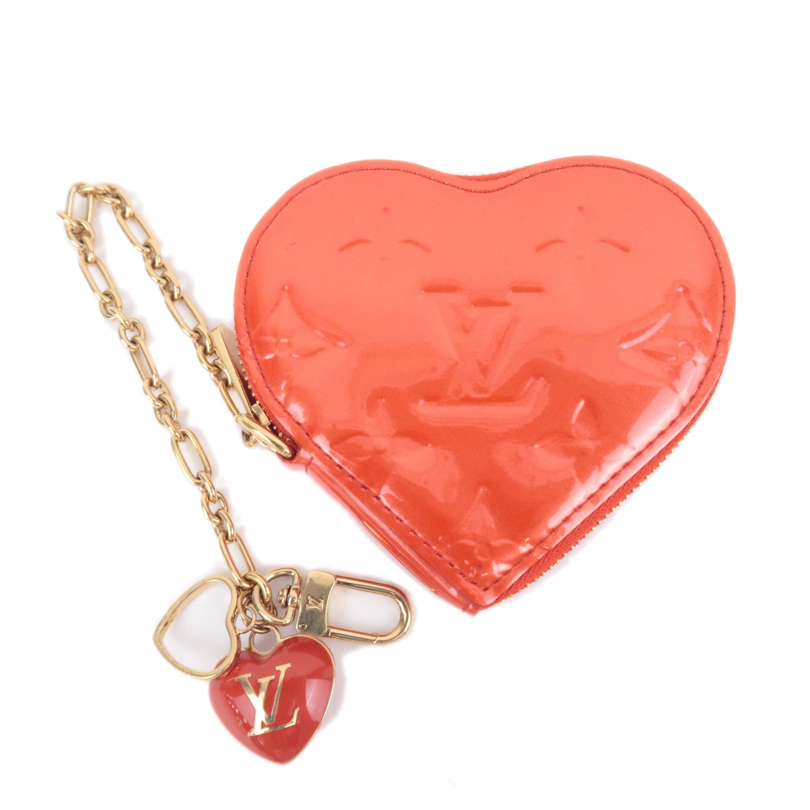 Louis Vuitton Monogram Vernis Porte Monnaie Coeur Coin Case Orange Sunset M9365891277