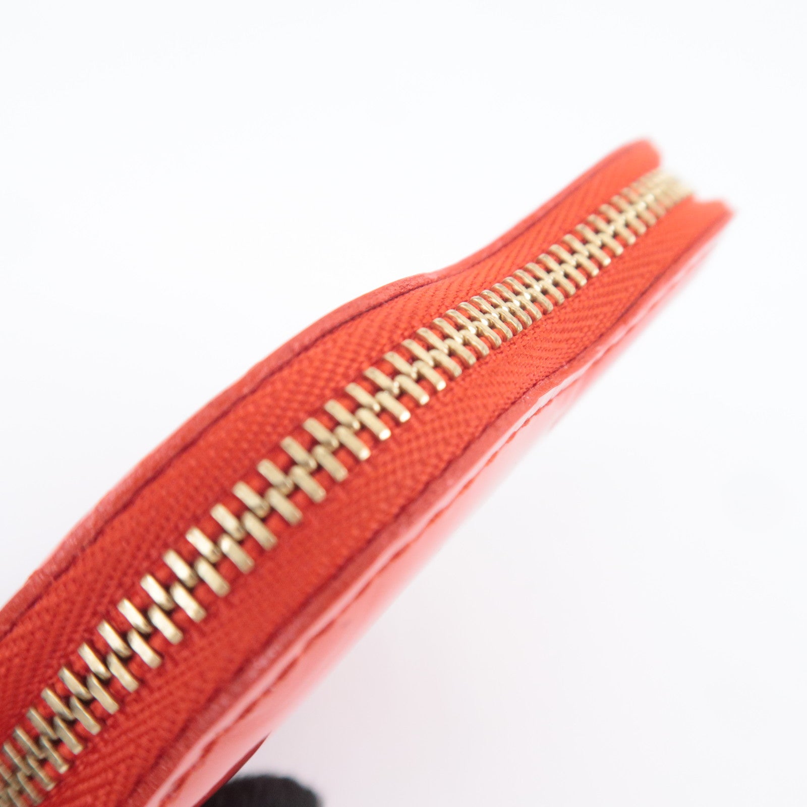 Louis Vuitton Monogram Vernis Porte Monnaie Coeur Coin Case Orange Sunset M93658
