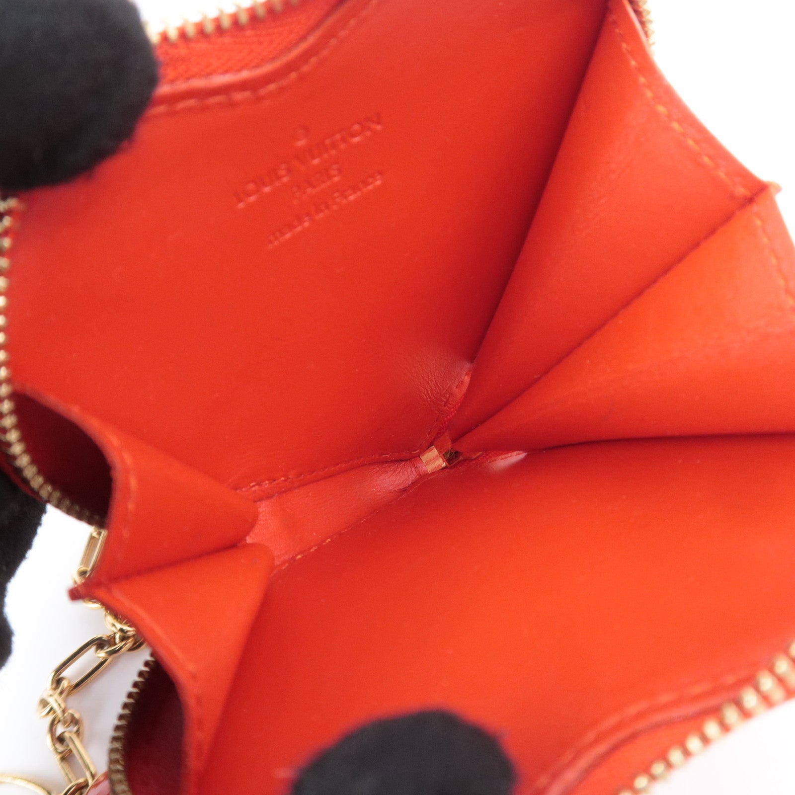 Louis Vuitton Monogram Vernis Porte Monnaie Coeur Coin Case Orange Sunset M93658