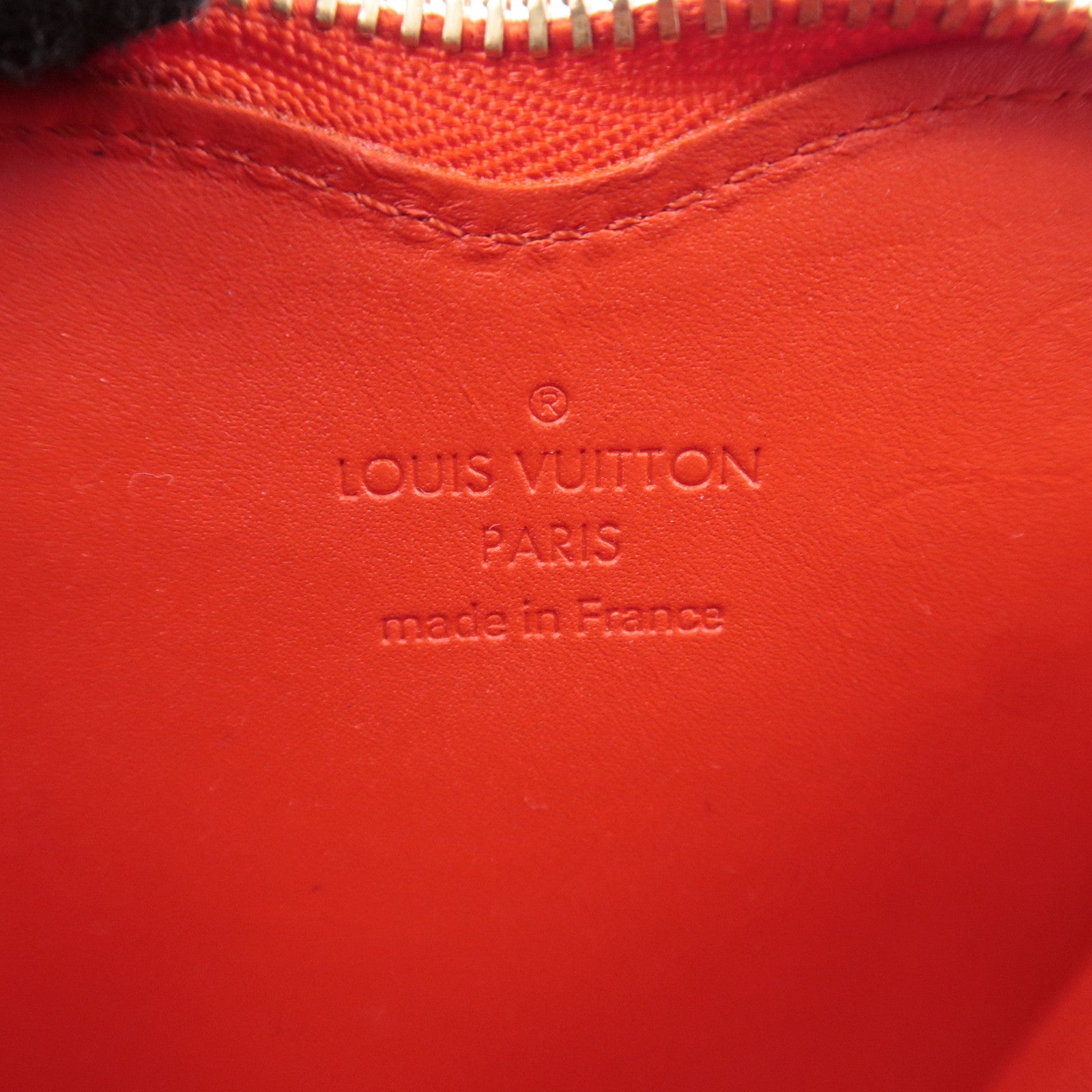 Louis Vuitton Monogram Vernis Porte Monnaie Coeur Coin Case Orange Sunset M93658