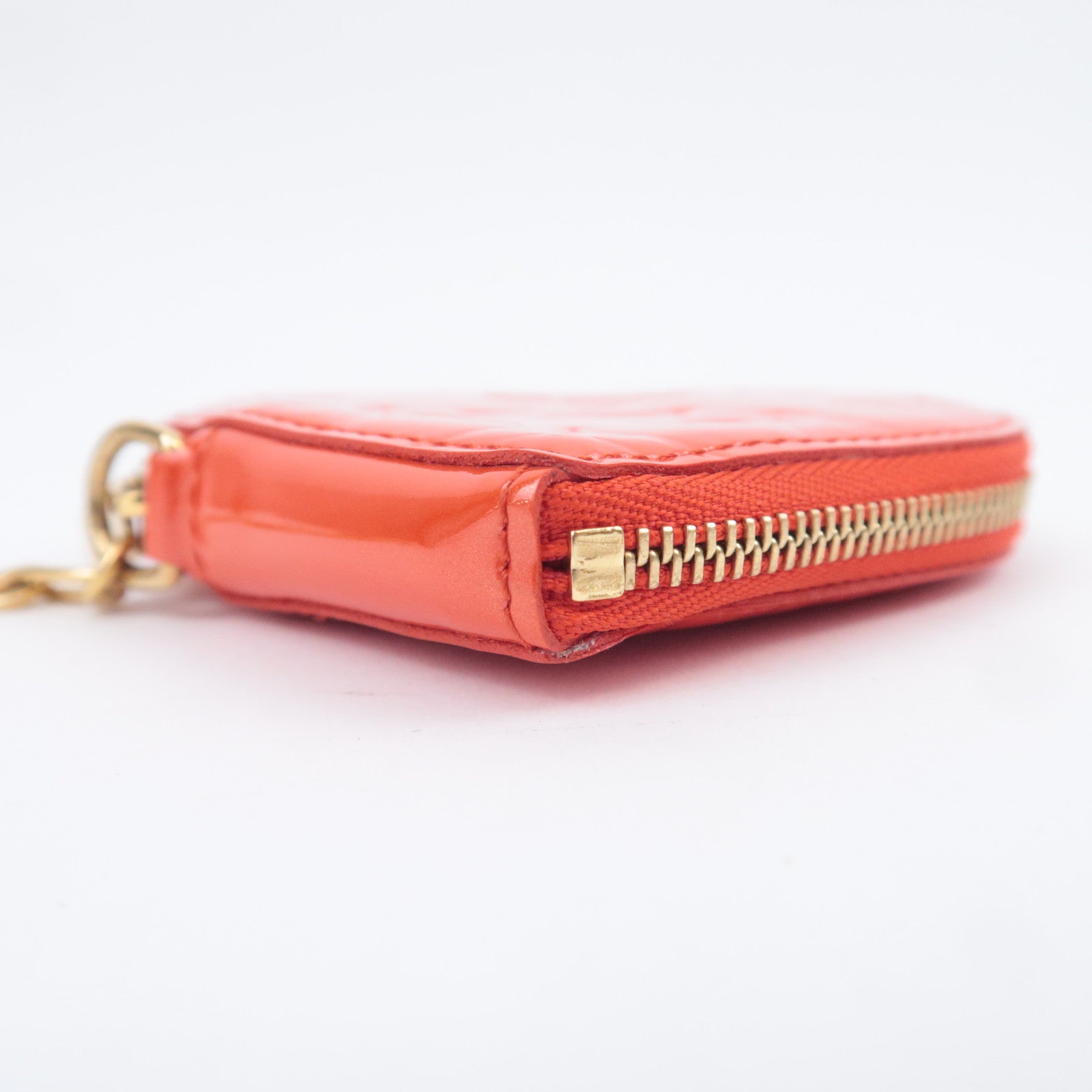 Louis Vuitton Monogram Vernis Porte Monnaie Coeur Coin Case Orange Sunset M93658