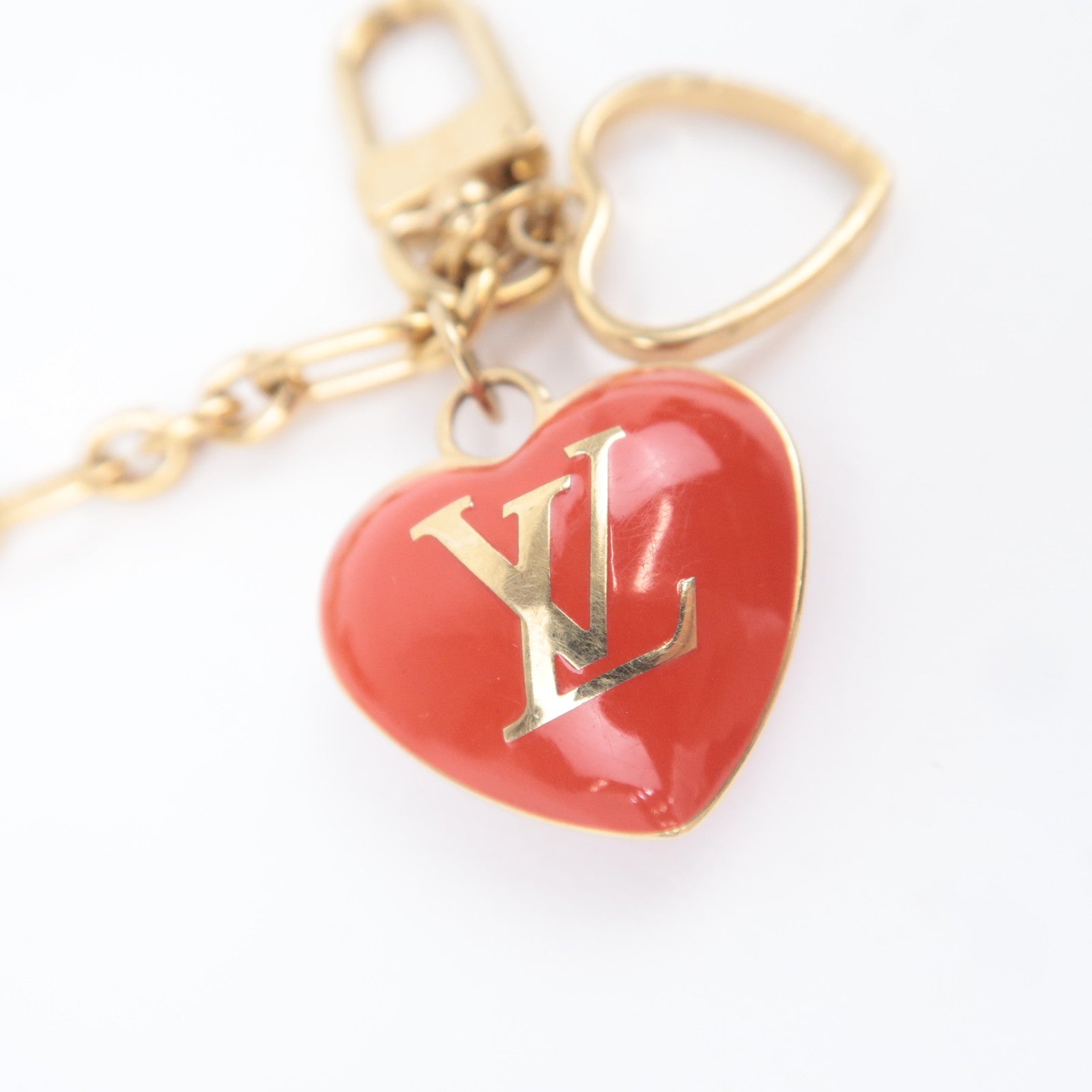 Louis Vuitton Monogram Vernis Porte Monnaie Coeur Coin Case Orange Sunset M93658