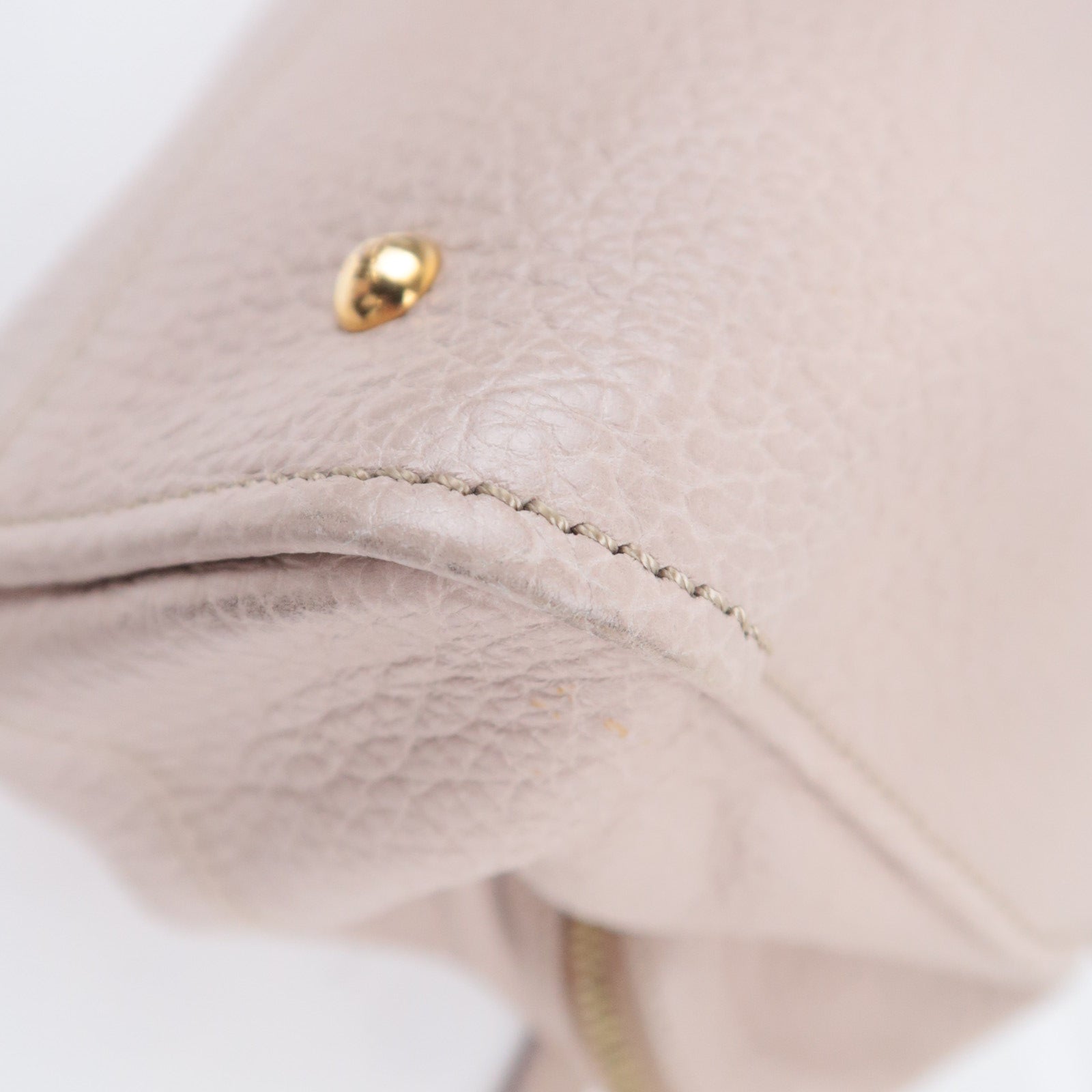 FENDI Chameleon 2Way Leather Handbag Beige 8BL114