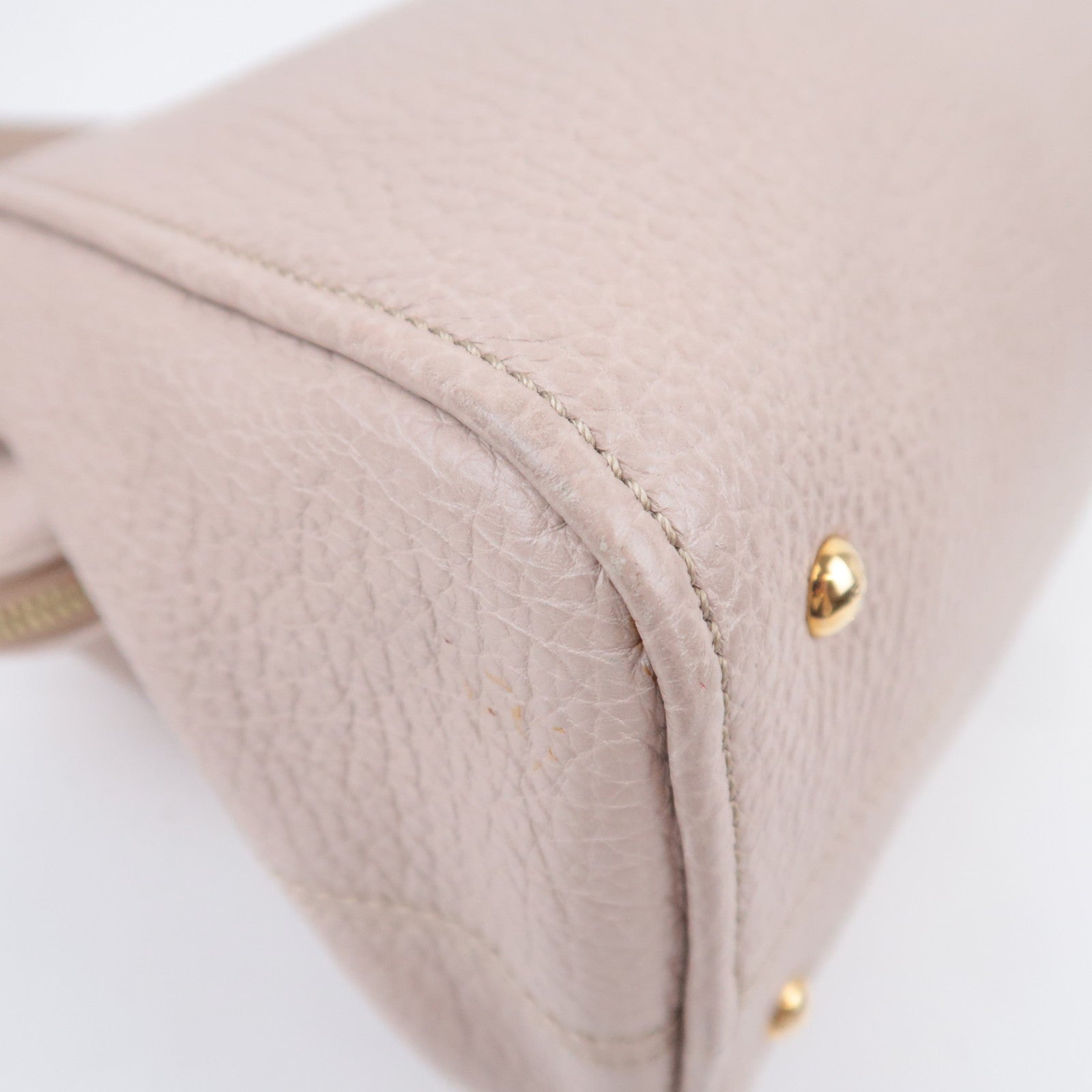 FENDI Chameleon 2Way Leather Handbag Beige 8BL114