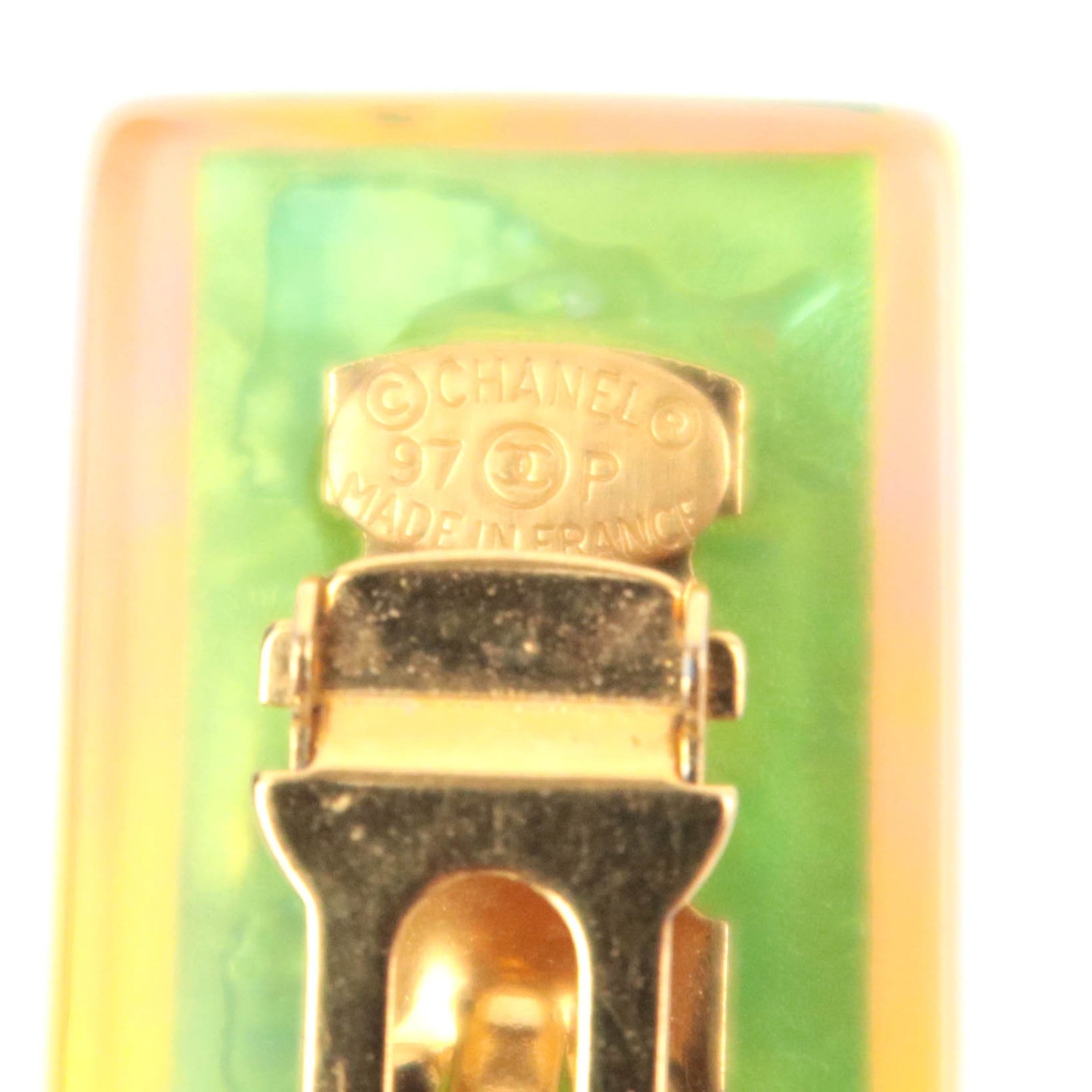 CHANEL Logo Hologram Hair Clip Barrette 97P Multicolor