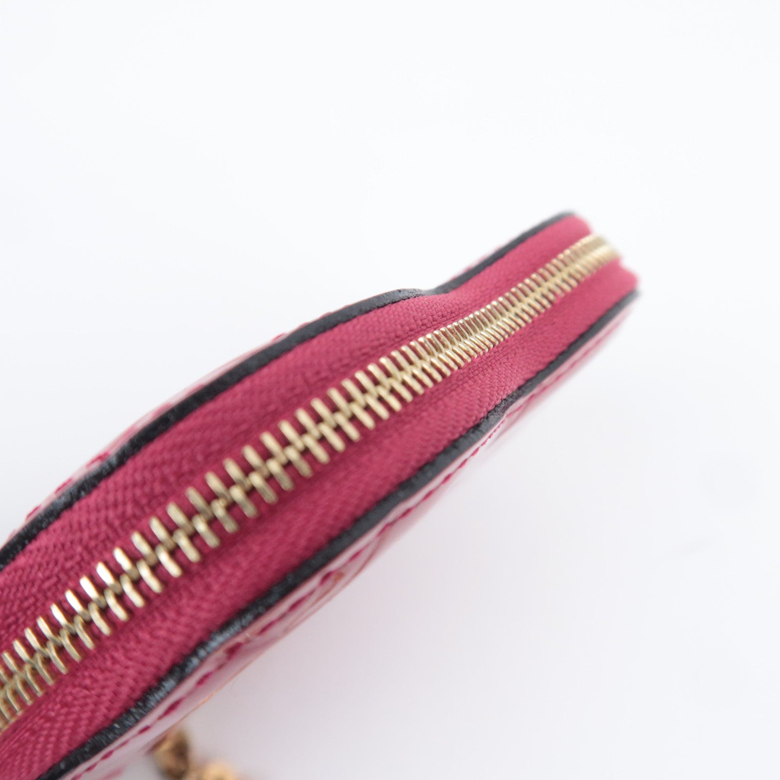 Louis Vuitton Monogram Vernis Porte Monnaie Coeur Coin Case Rose Indien M90006