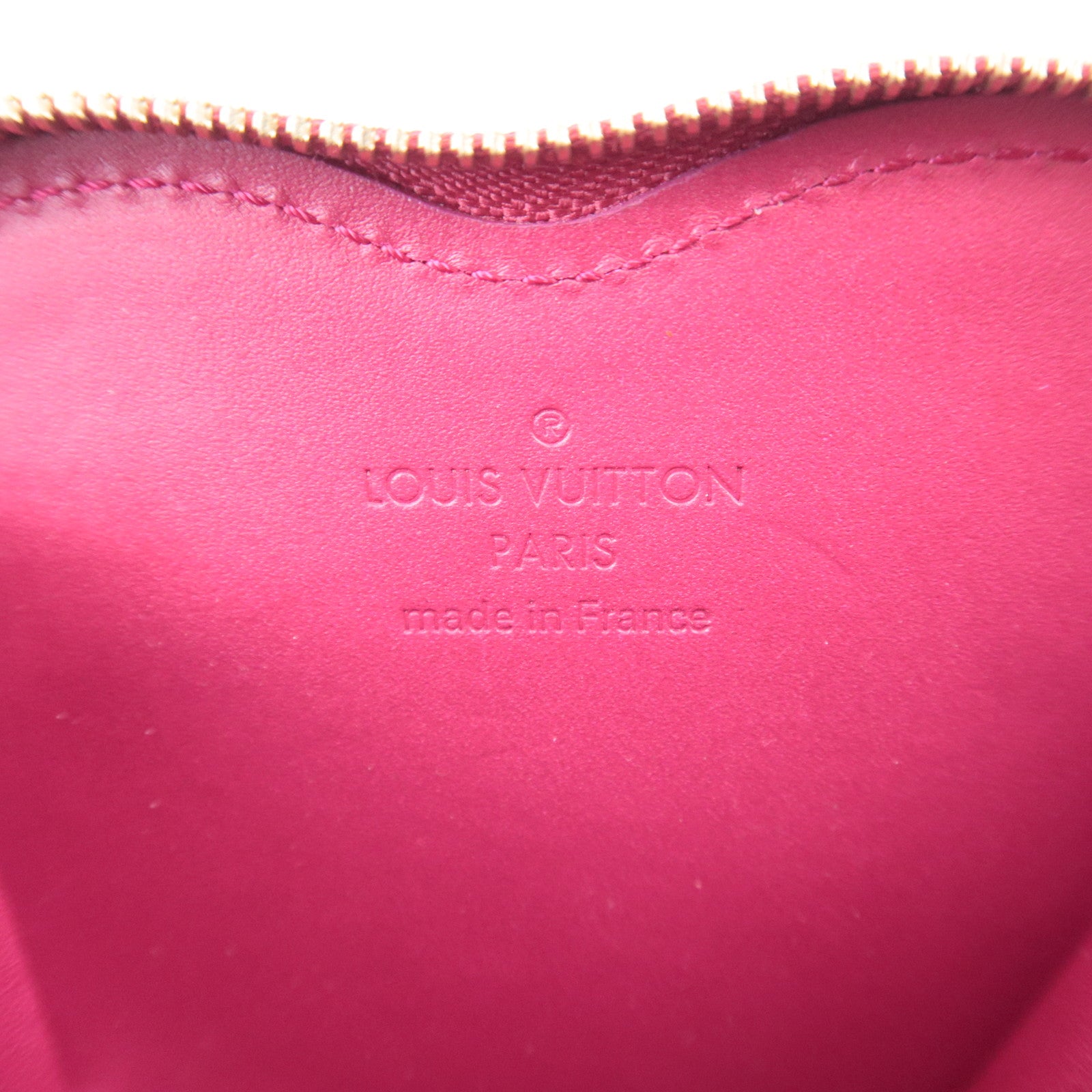 Louis Vuitton Monogram Vernis Porte Monnaie Coeur Coin Case Rose Indien M90006