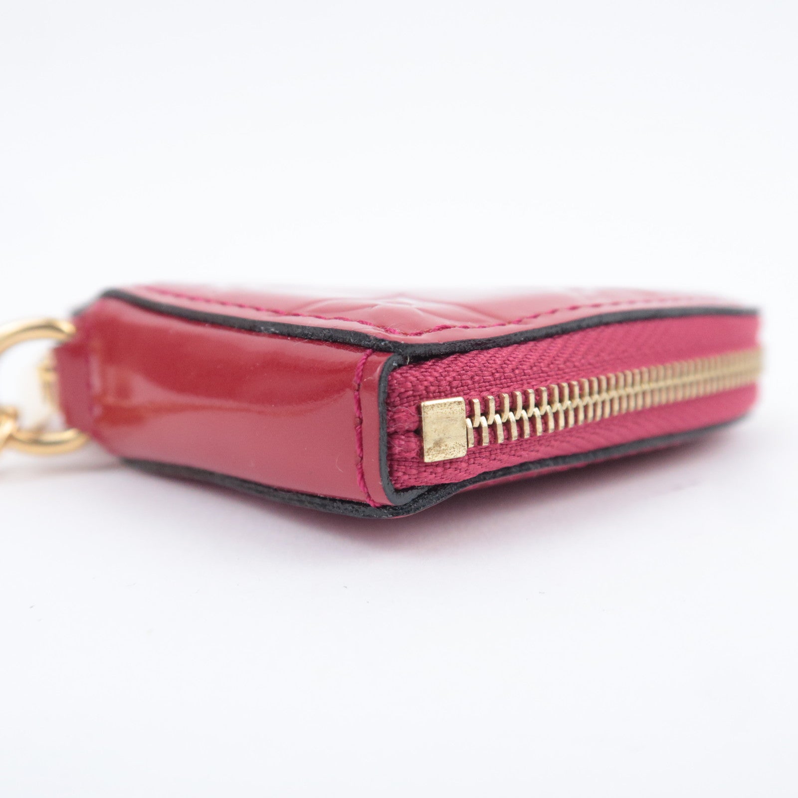 Louis Vuitton Monogram Vernis Porte Monnaie Coeur Coin Case Rose Indien M90006