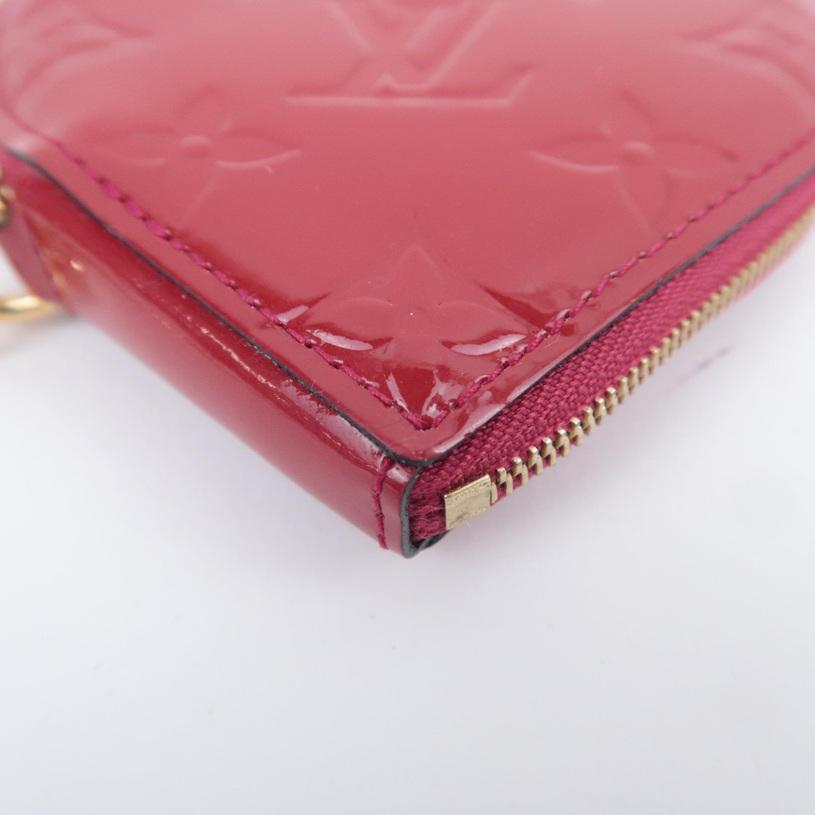 Louis Vuitton Monogram Vernis Porte Monnaie Coeur Coin Case Rose Indien M90006