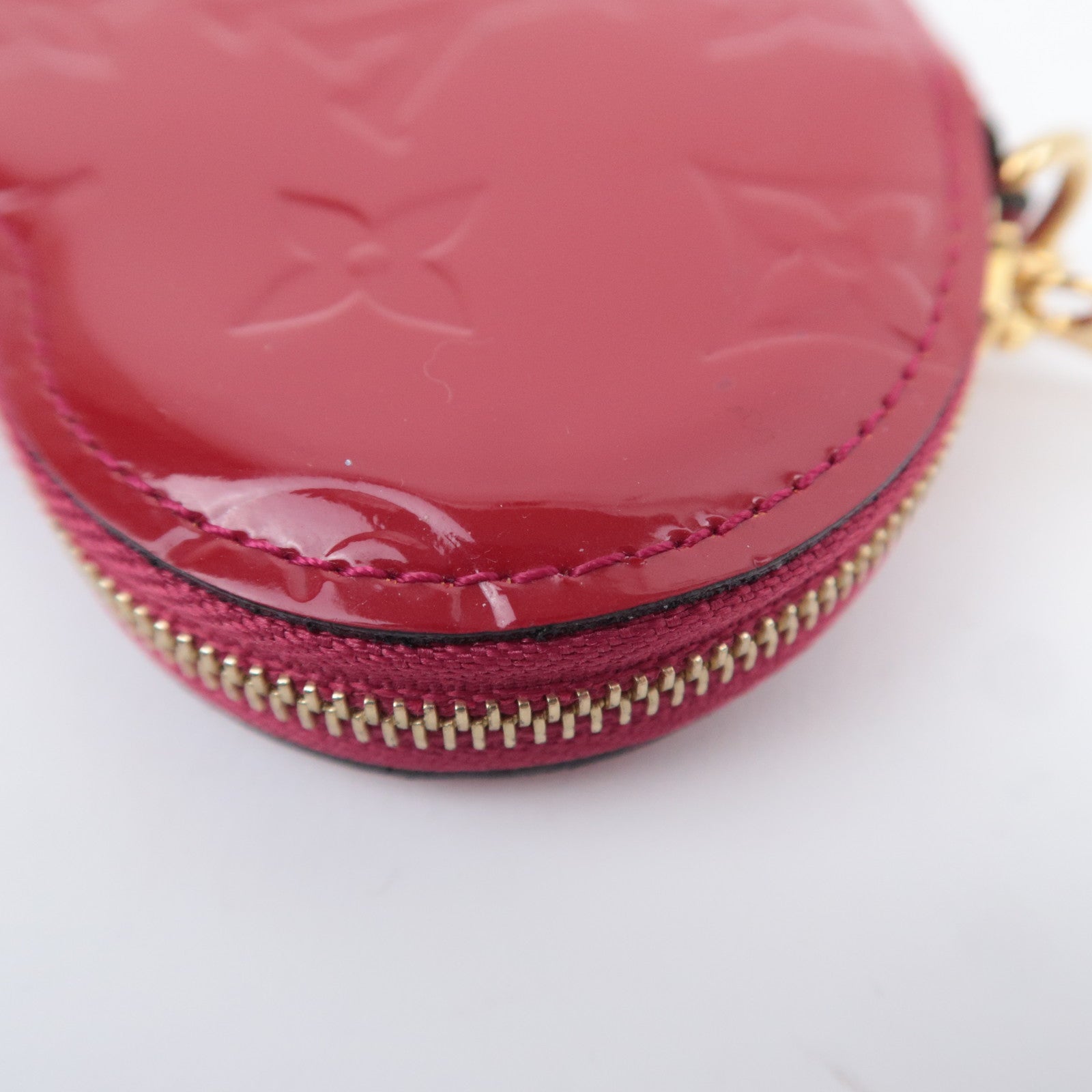 Louis Vuitton Monogram Vernis Porte Monnaie Coeur Coin Case Rose Indien M90006