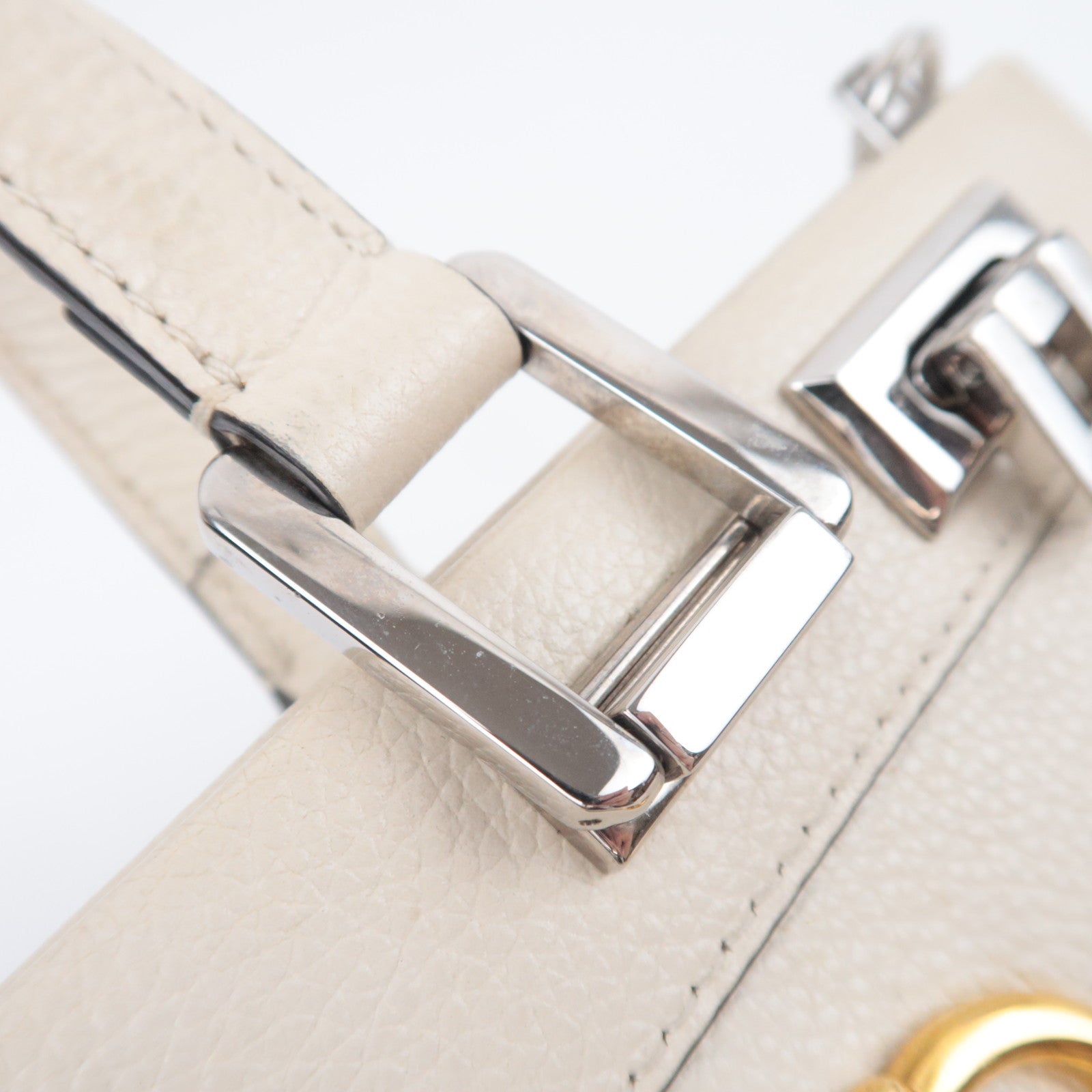 GUCCI Zumi Small 2Way Leather Top Handle Handbag Ivory 569712