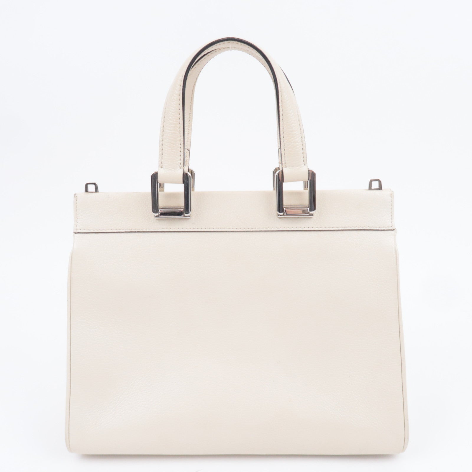 GUCCI Zumi Small 2Way Leather Top Handle Handbag Ivory 569712