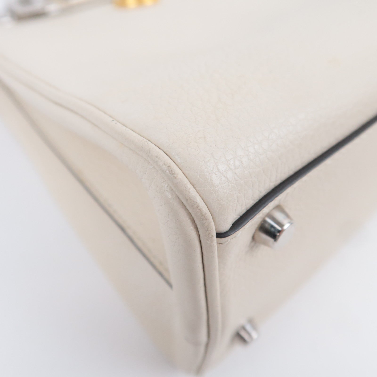 GUCCI Zumi Small 2Way Leather Top Handle Handbag Ivory 569712