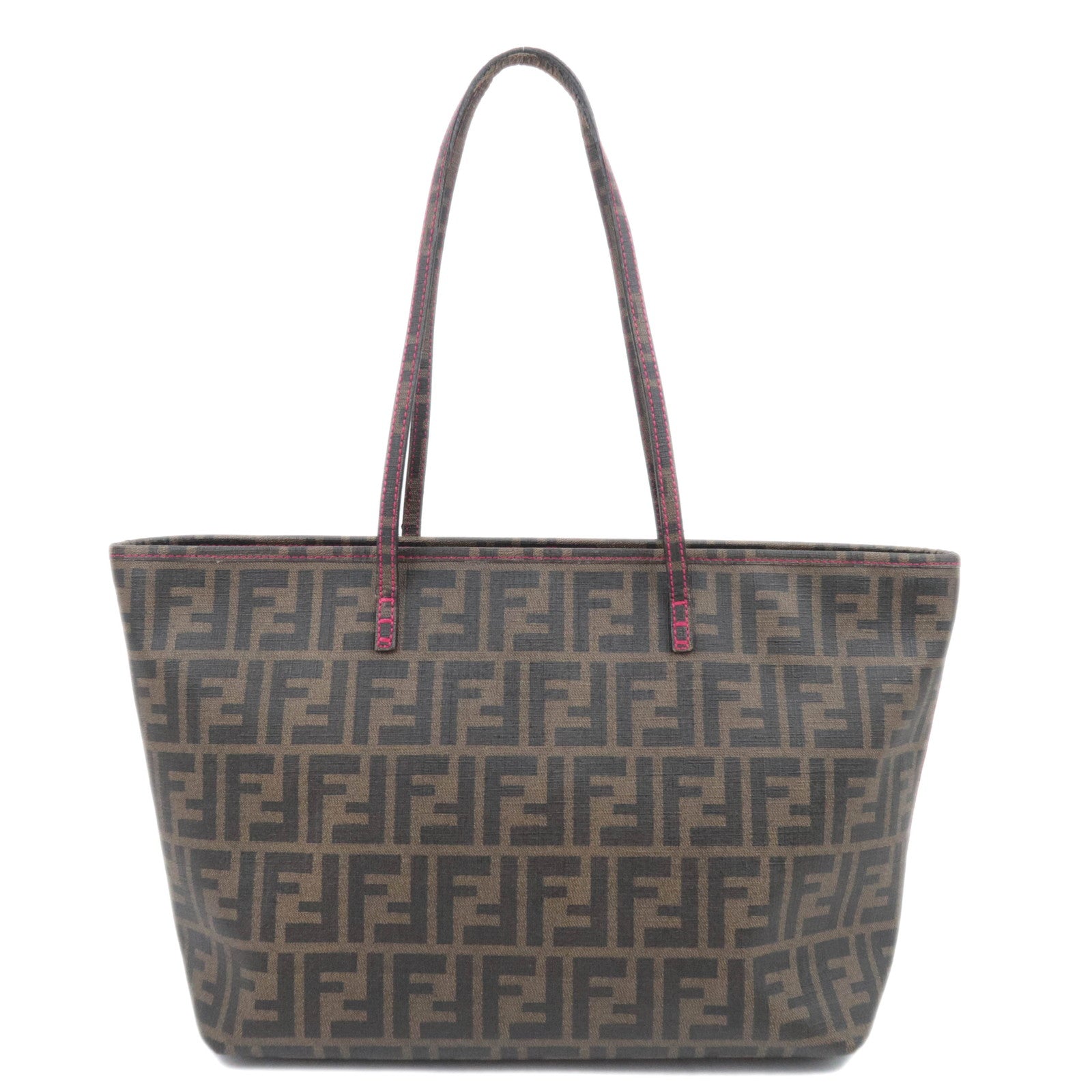 FENDI Zucca PVC Tote Bag Brown Black Pink 8BH19891306