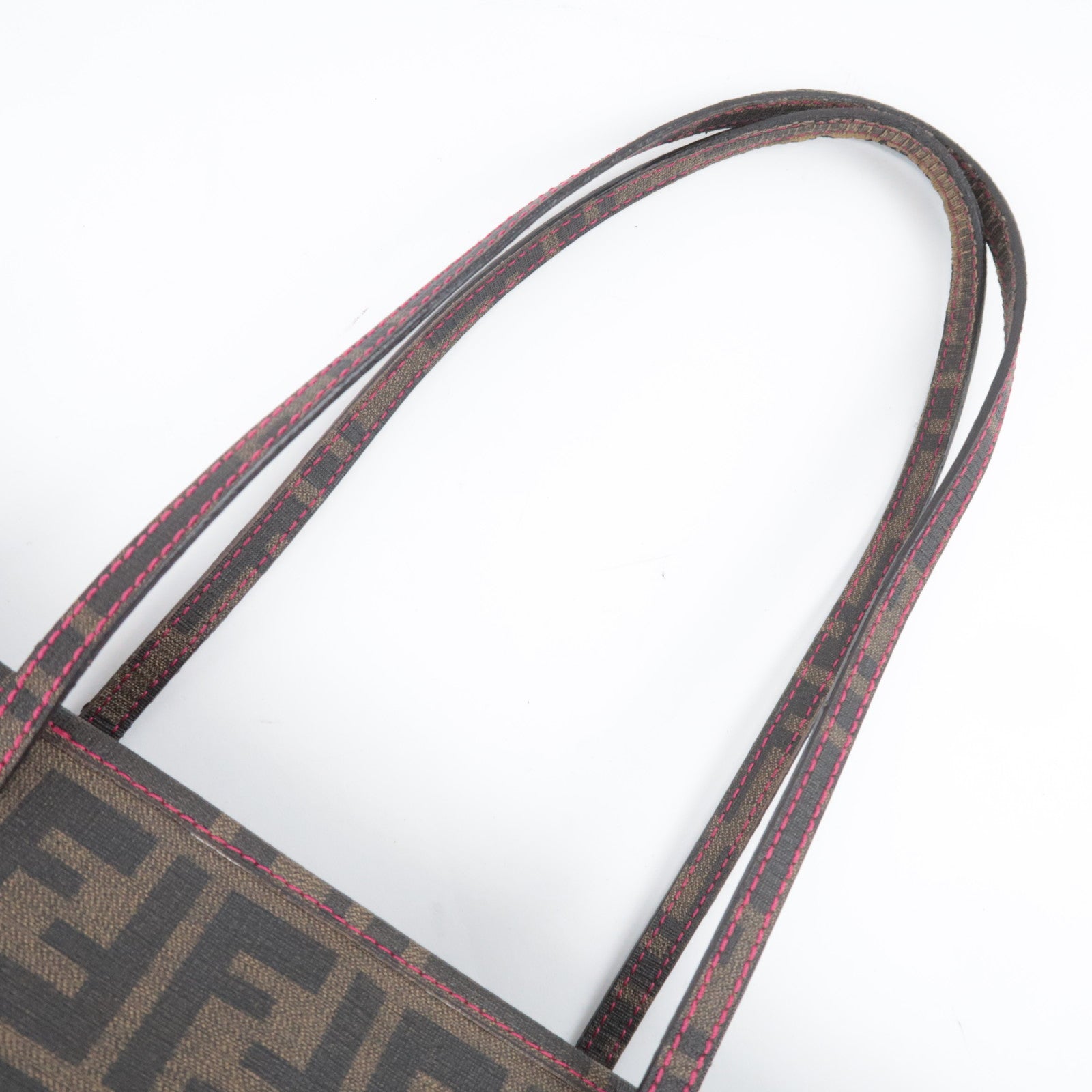 FENDI Zucca PVC Tote Bag Brown Black Pink 8BH198