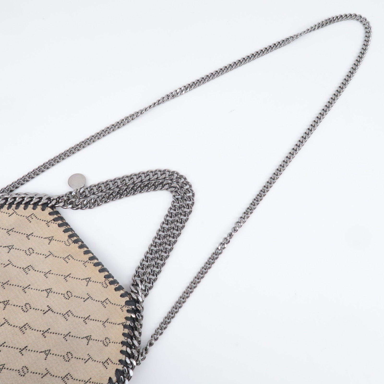 Stella McCartney Falabella Small Canvas Chain Shoulder Bag Beige
