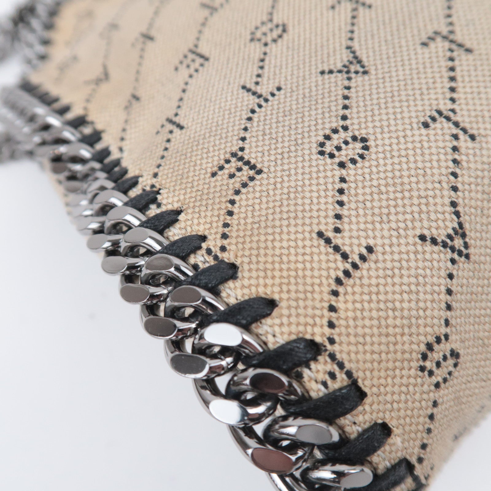 Stella McCartney Falabella Small Canvas Chain Shoulder Bag Beige