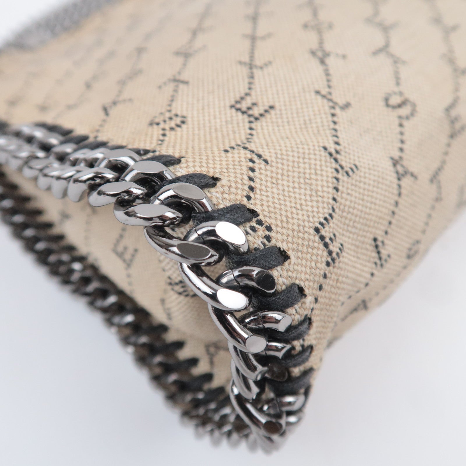 Stella McCartney Falabella Small Canvas Chain Shoulder Bag Beige