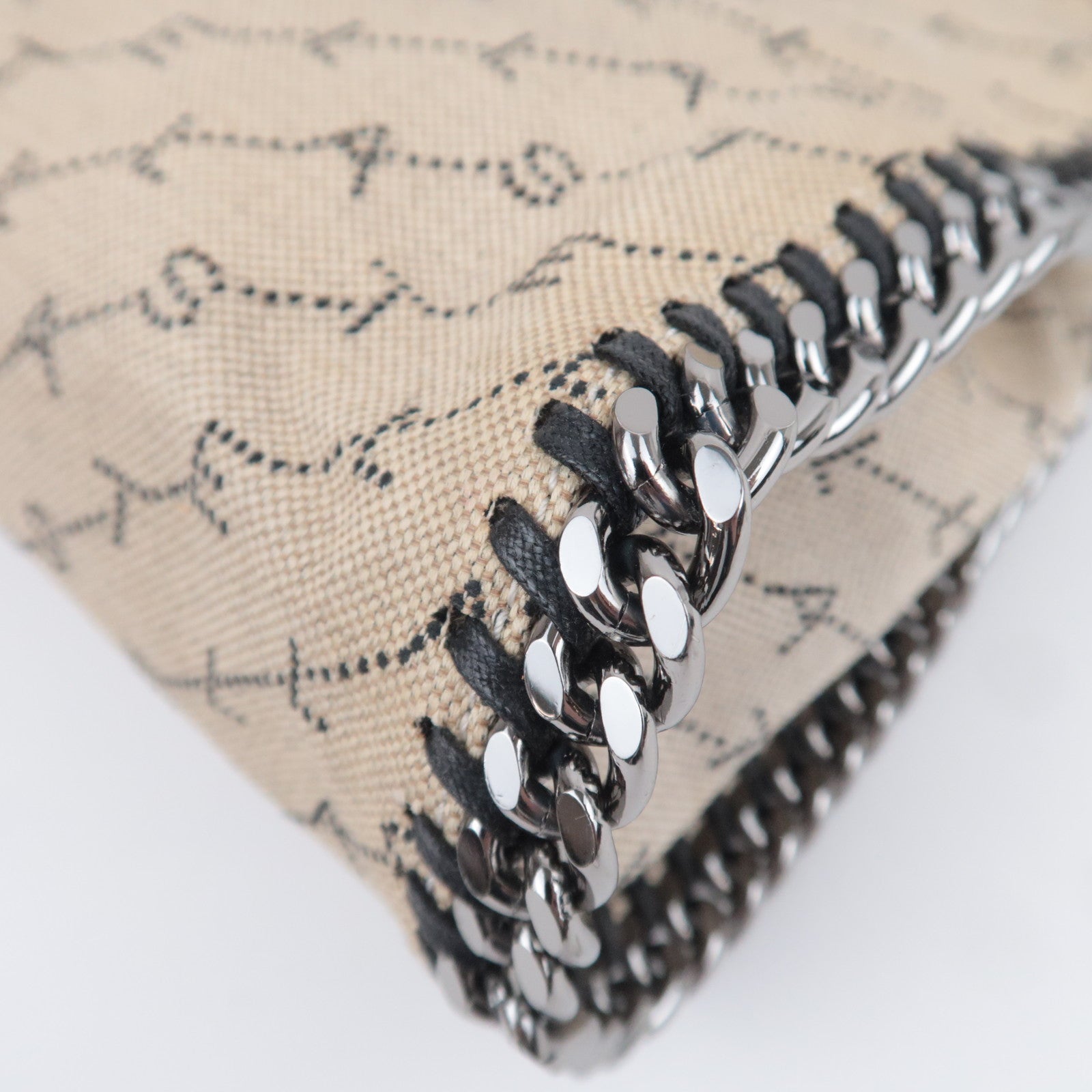 Stella McCartney Falabella Small Canvas Chain Shoulder Bag Beige