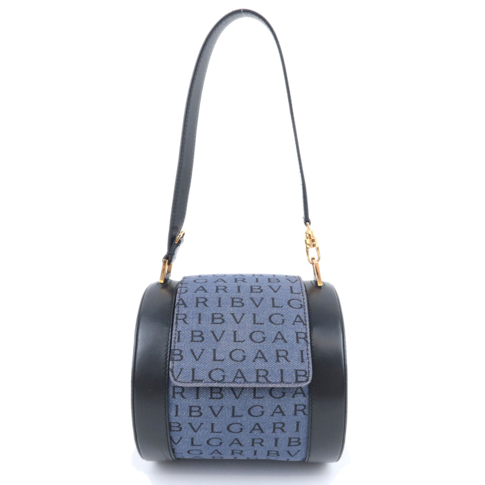 BVLGARI B-Zero1 Logo Mania Barrel Bag Denim Blue91332